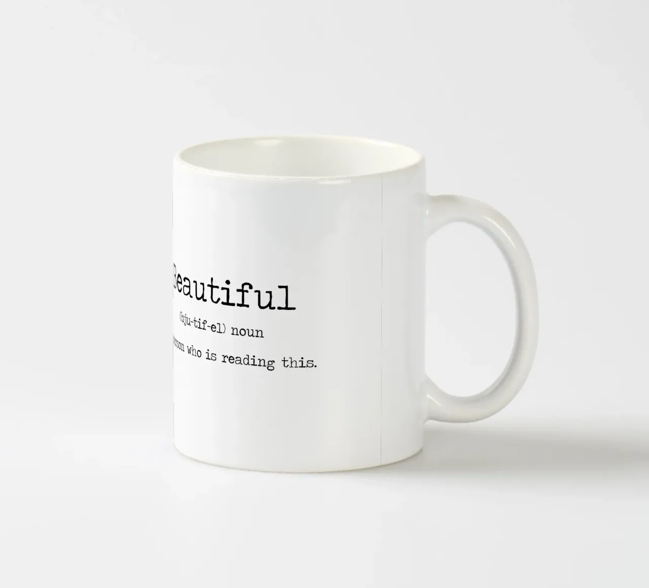 You Are Beautiful Definition on Beauty Typography ceramic mug by Summer Soul Co. - Quotes