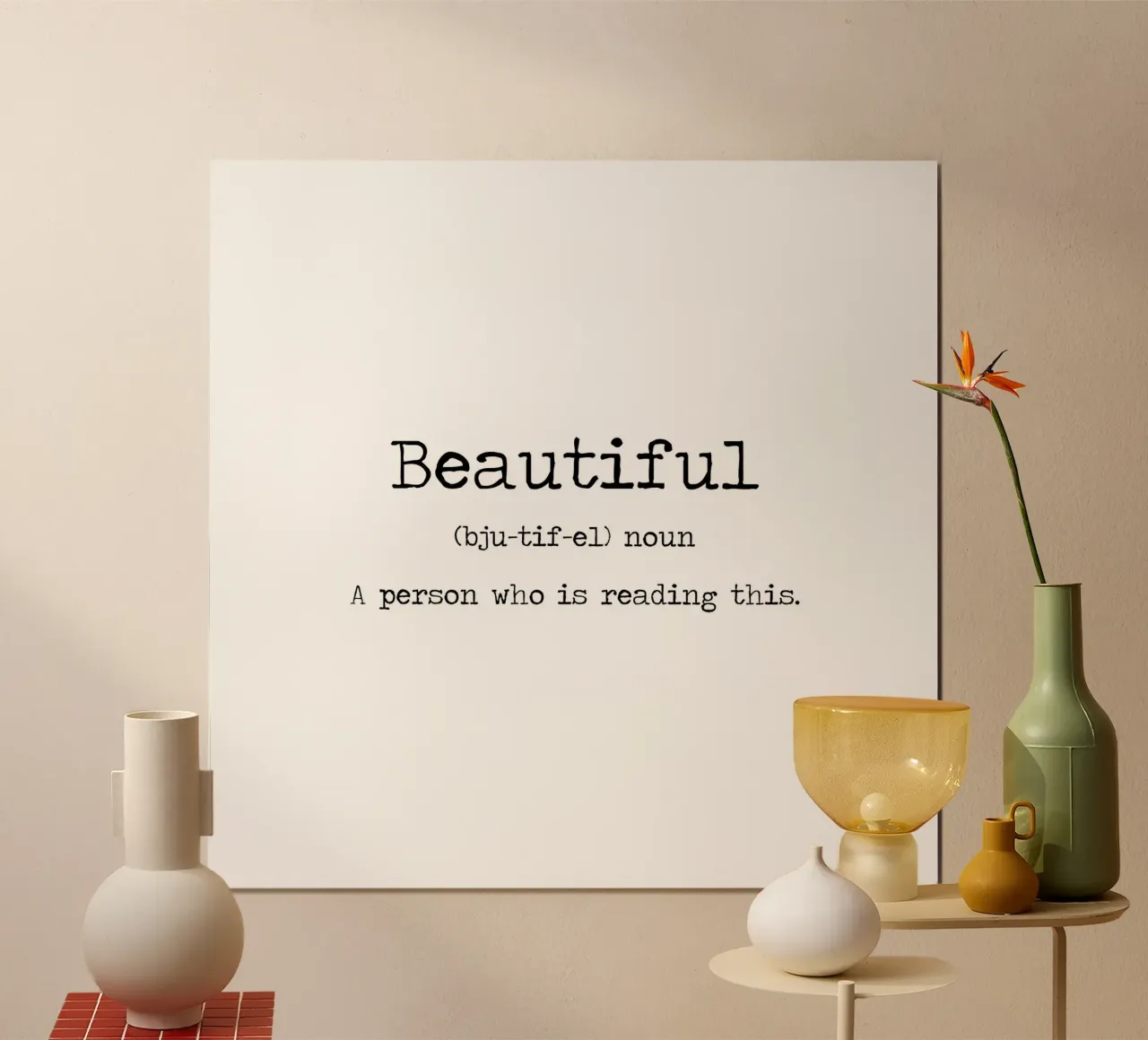 You Are Beautiful Definizione sulla tipografia della bellezza poster da Summer Soul Co. - Quotes