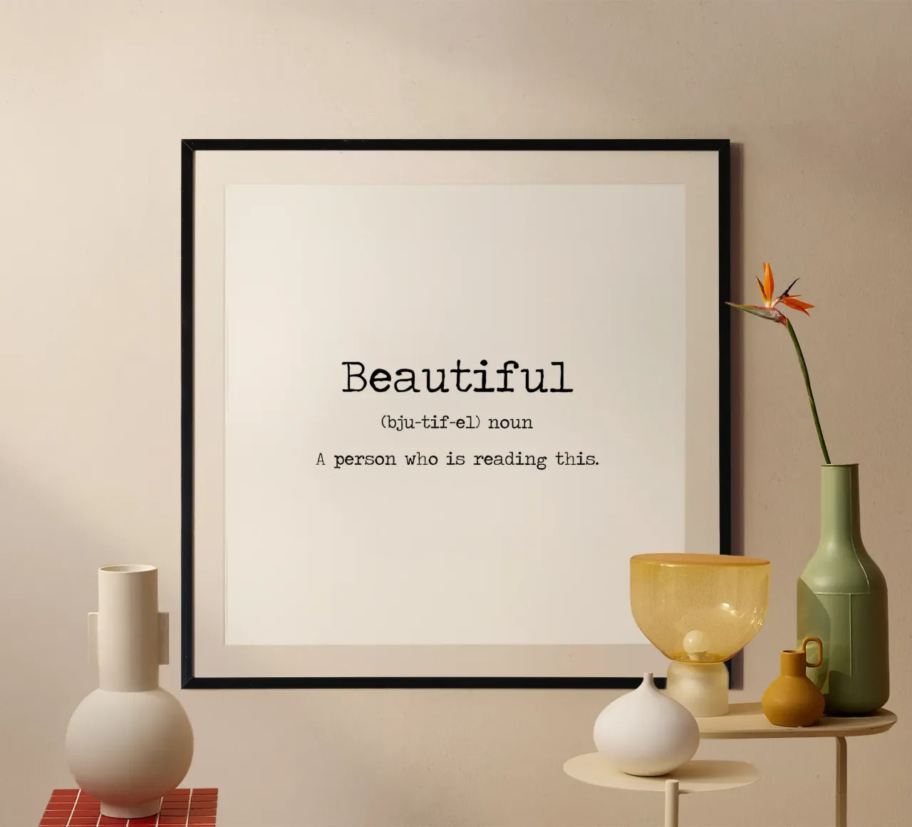 You Are Beautiful Definizione sulla tipografia della bellezza poster da Summer Soul Co. - Quotes