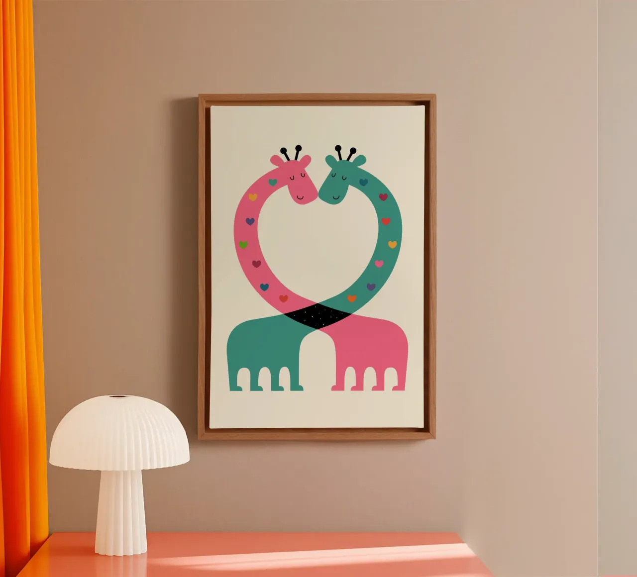 Amore con il cuore tela con Cornice a cassetta da Andy Westface