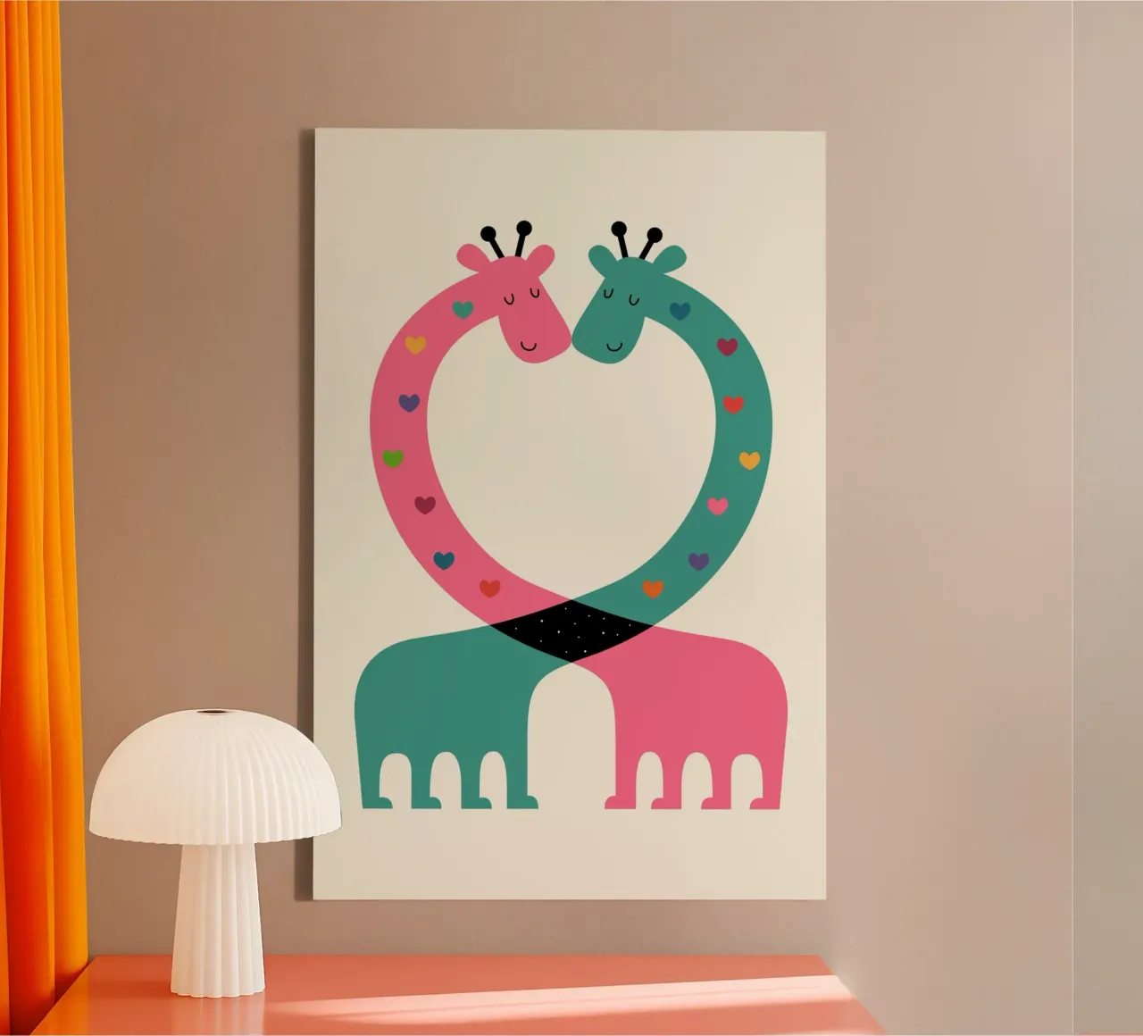Amore con il cuore tela con Cornice a cassetta da Andy Westface