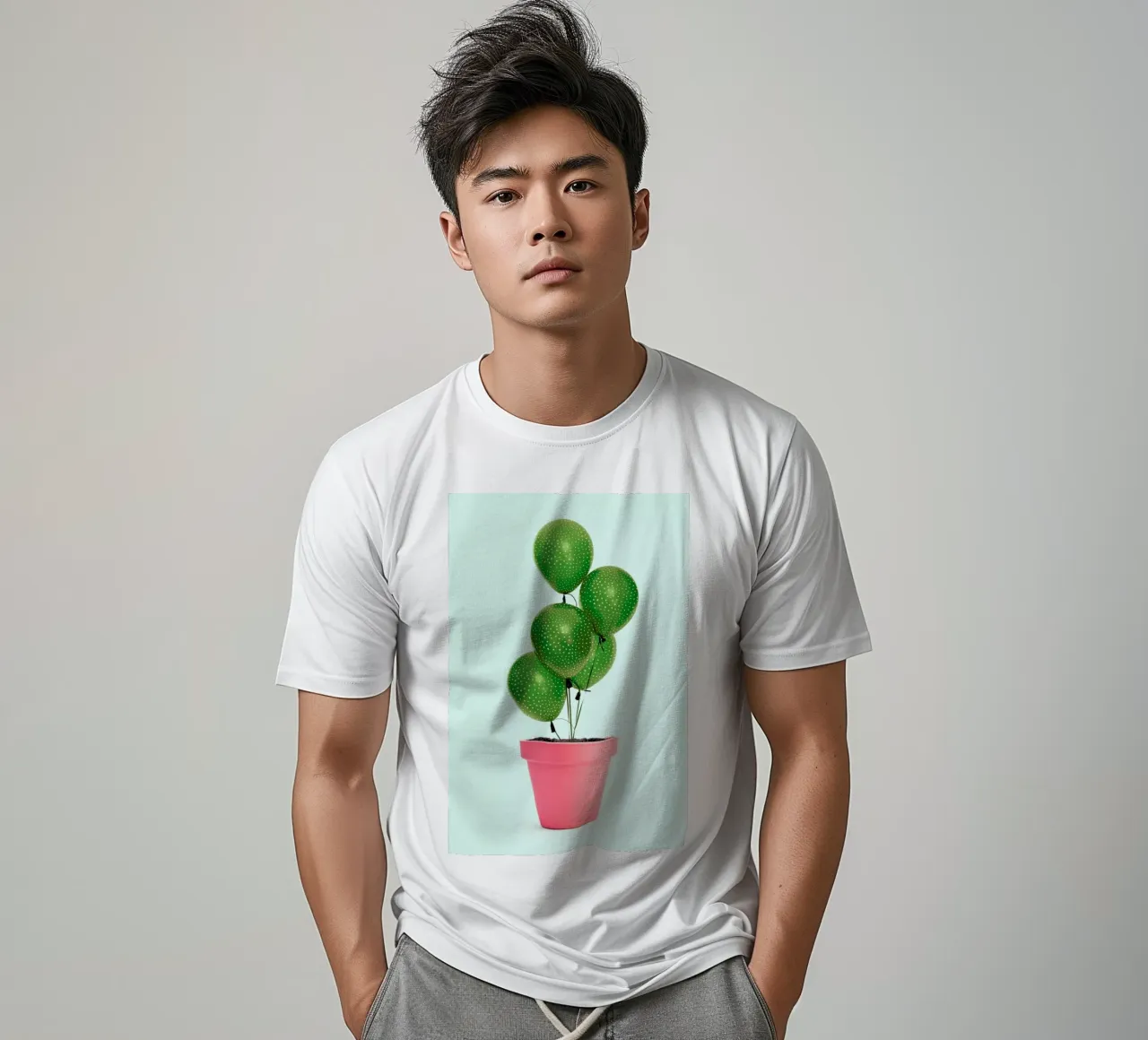 Cactus Balloon t-shirt by Paul Fuentes Design