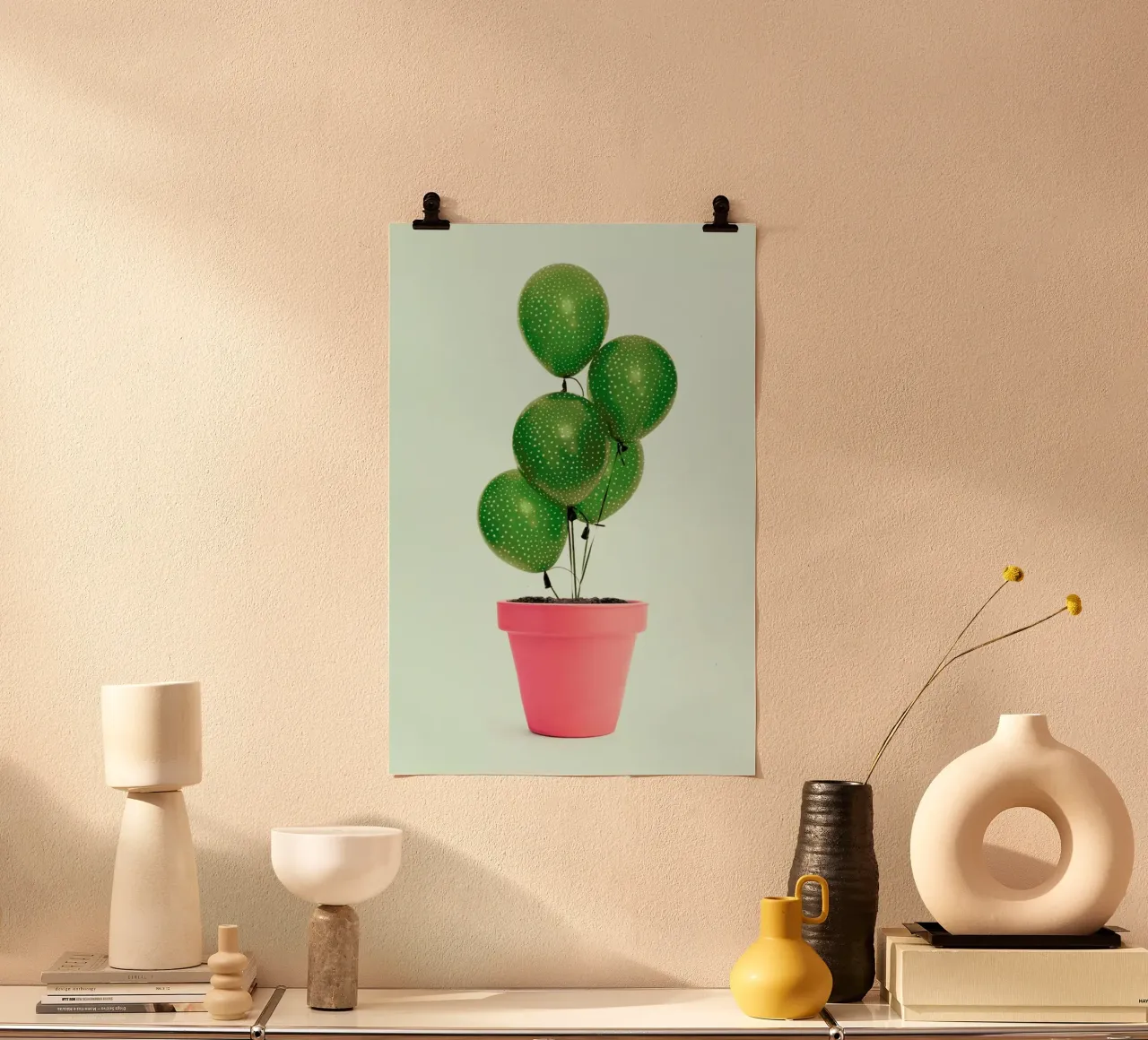 Cactus Balloon poster da Paul Fuentes Design