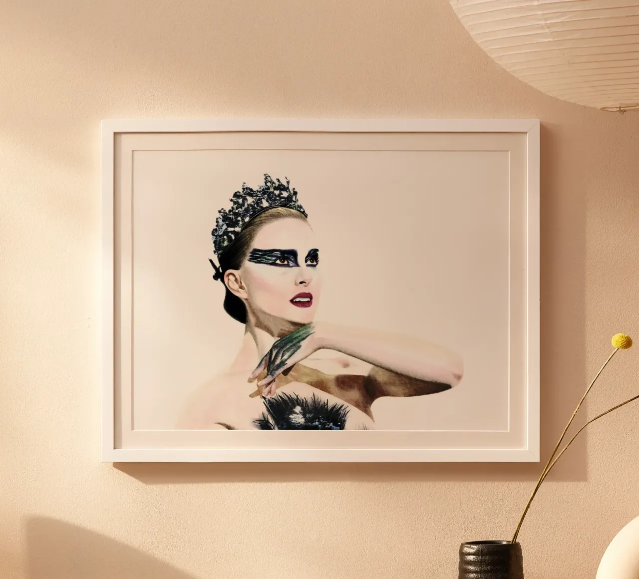Black Swan poster con telaio in plastica da heiyoum
