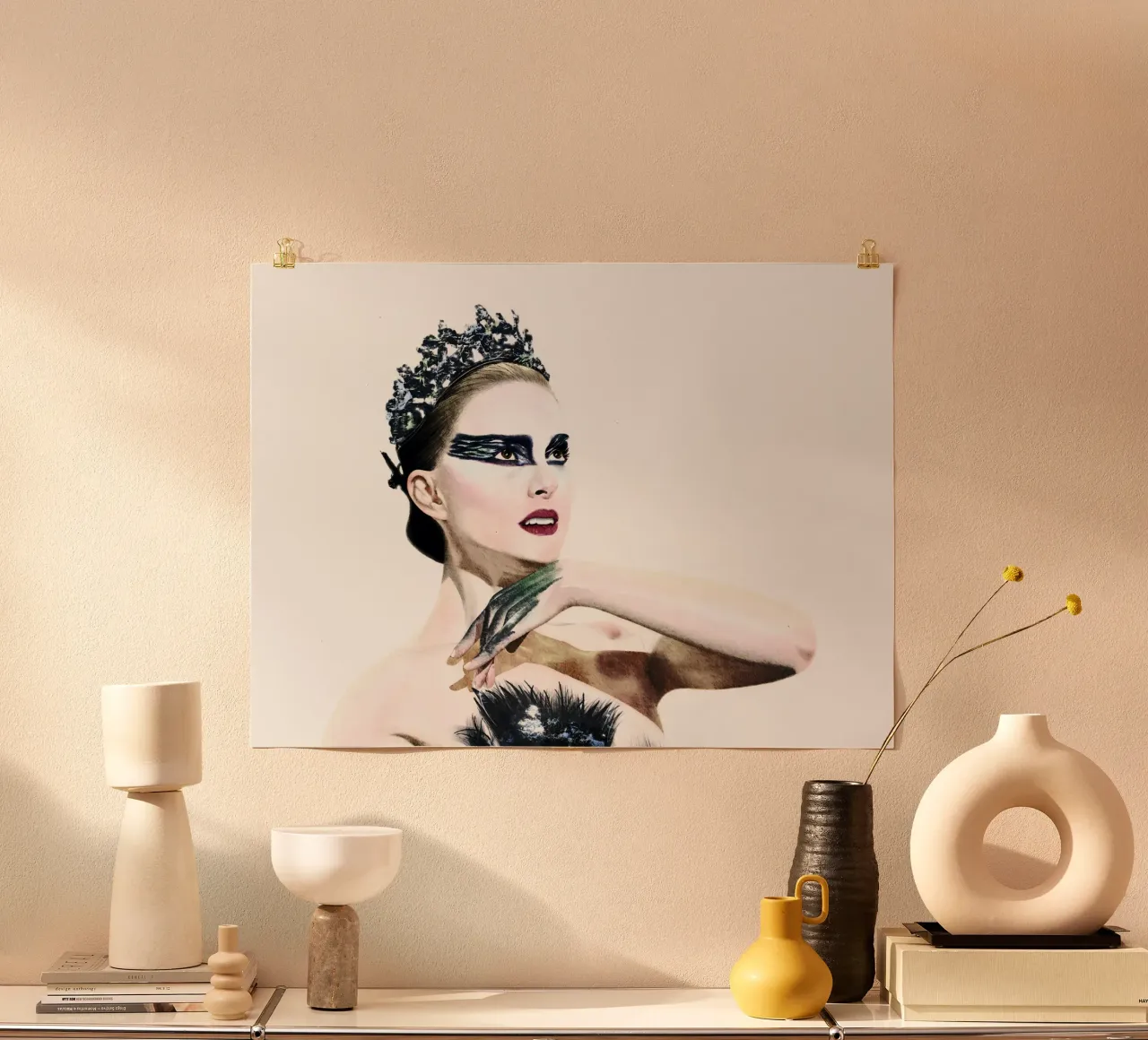 Black Swan poster con telaio in plastica da heiyoum
