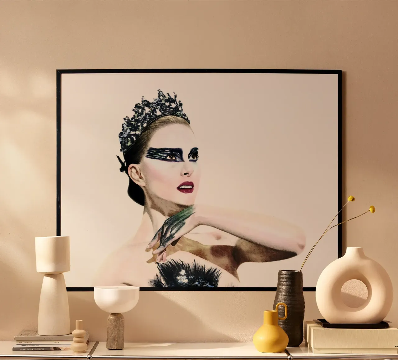 Black Swan poster con telaio in plastica da heiyoum