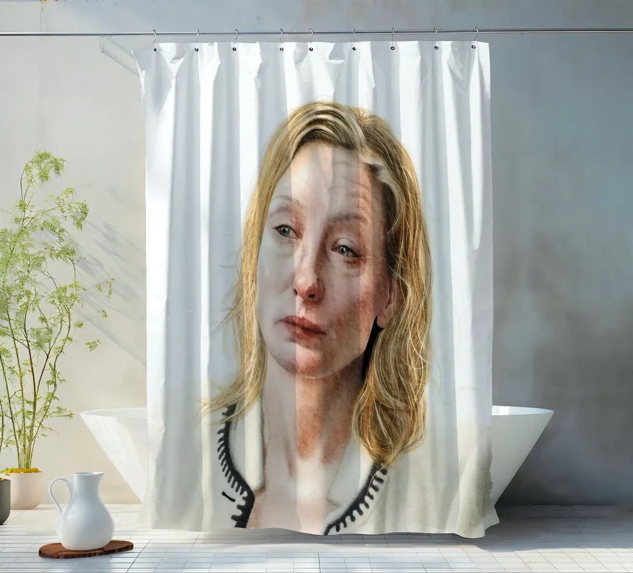 Blue Jasmine shower curtain by heiyoum