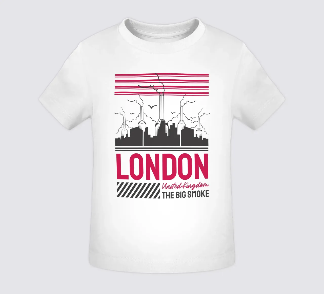London art design baby t-shirt by rivariahill