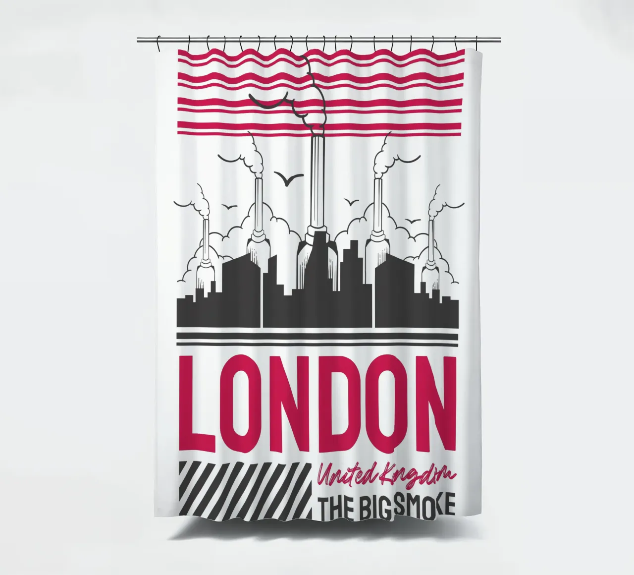 London art design shower curtain by rivariahill
