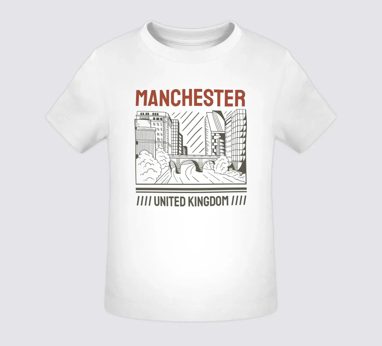 Regno Unito-Manchester design artistico classico maglietta neonato da rivariahill