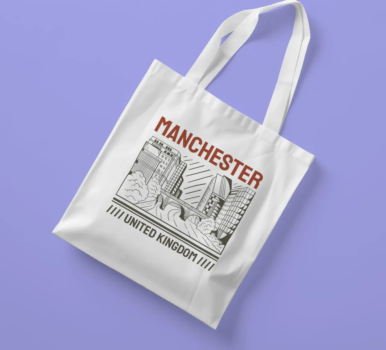 Vereinigtes Königreich-Manchester classic art design Jutebeutel von rivariahill