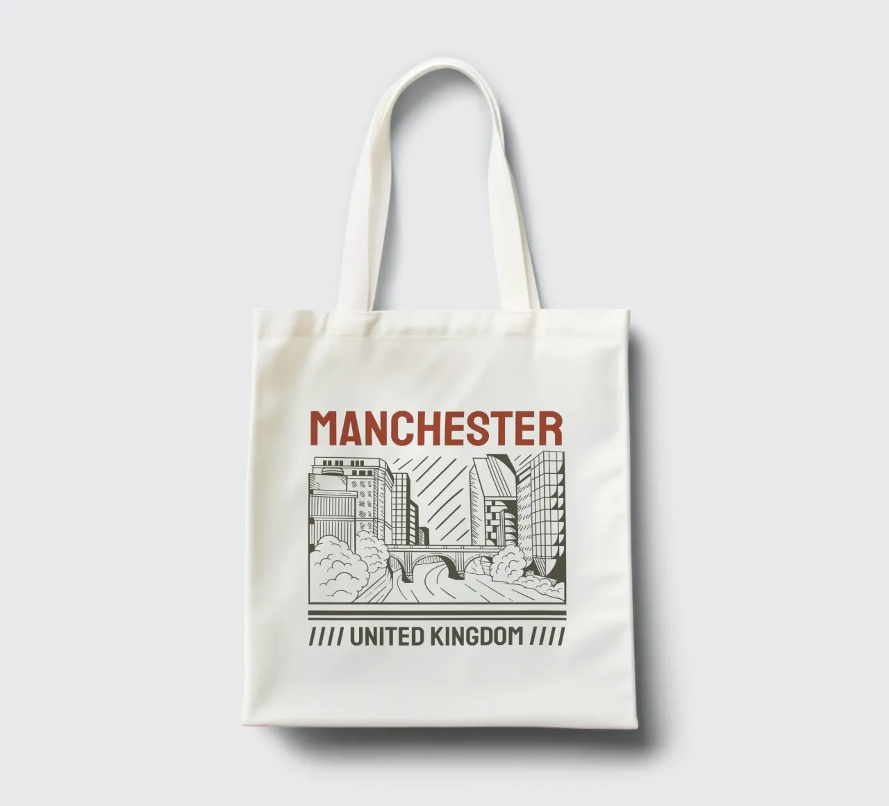 Vereinigtes Königreich-Manchester classic art design Jutebeutel von rivariahill