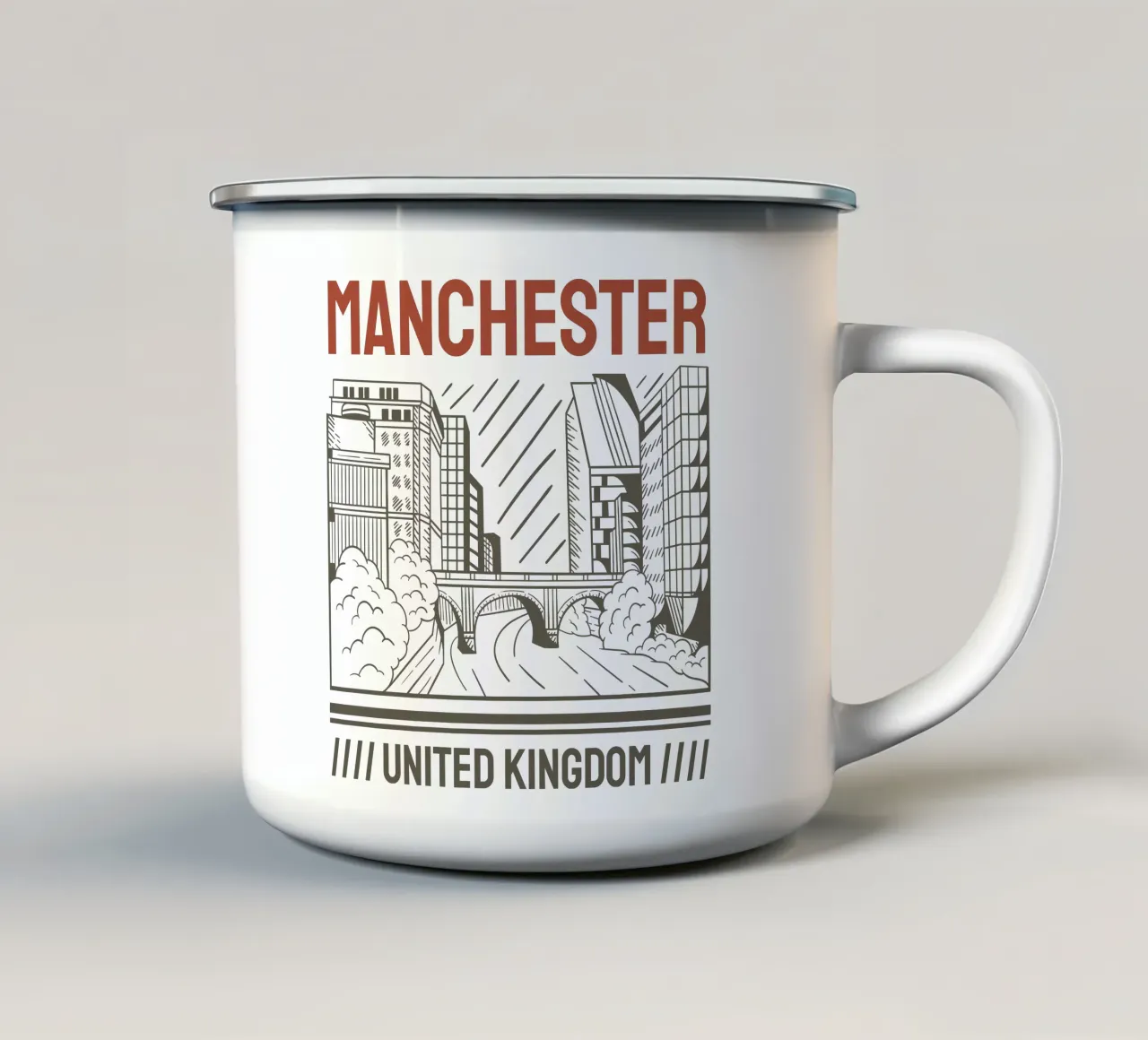 Regno Unito-Manchester design artistico classico tazza in smalto da rivariahill