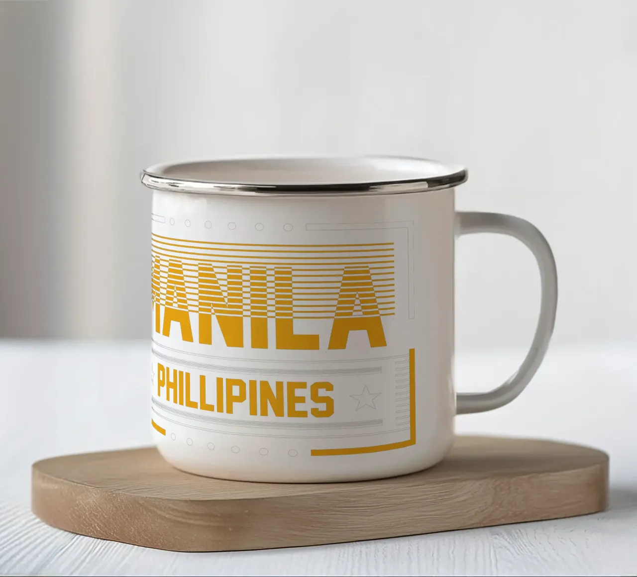 Manila-Fillipine design artistico classico tazza in smalto da rivariahill