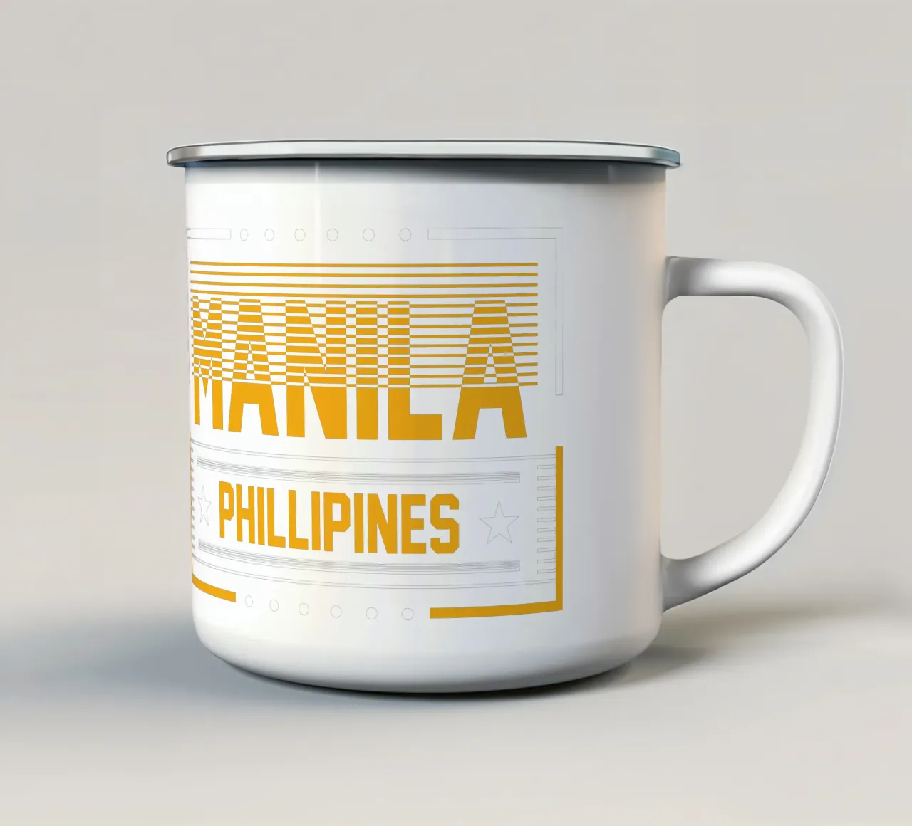 Manila-Fillipine design artistico classico tazza in smalto da rivariahill