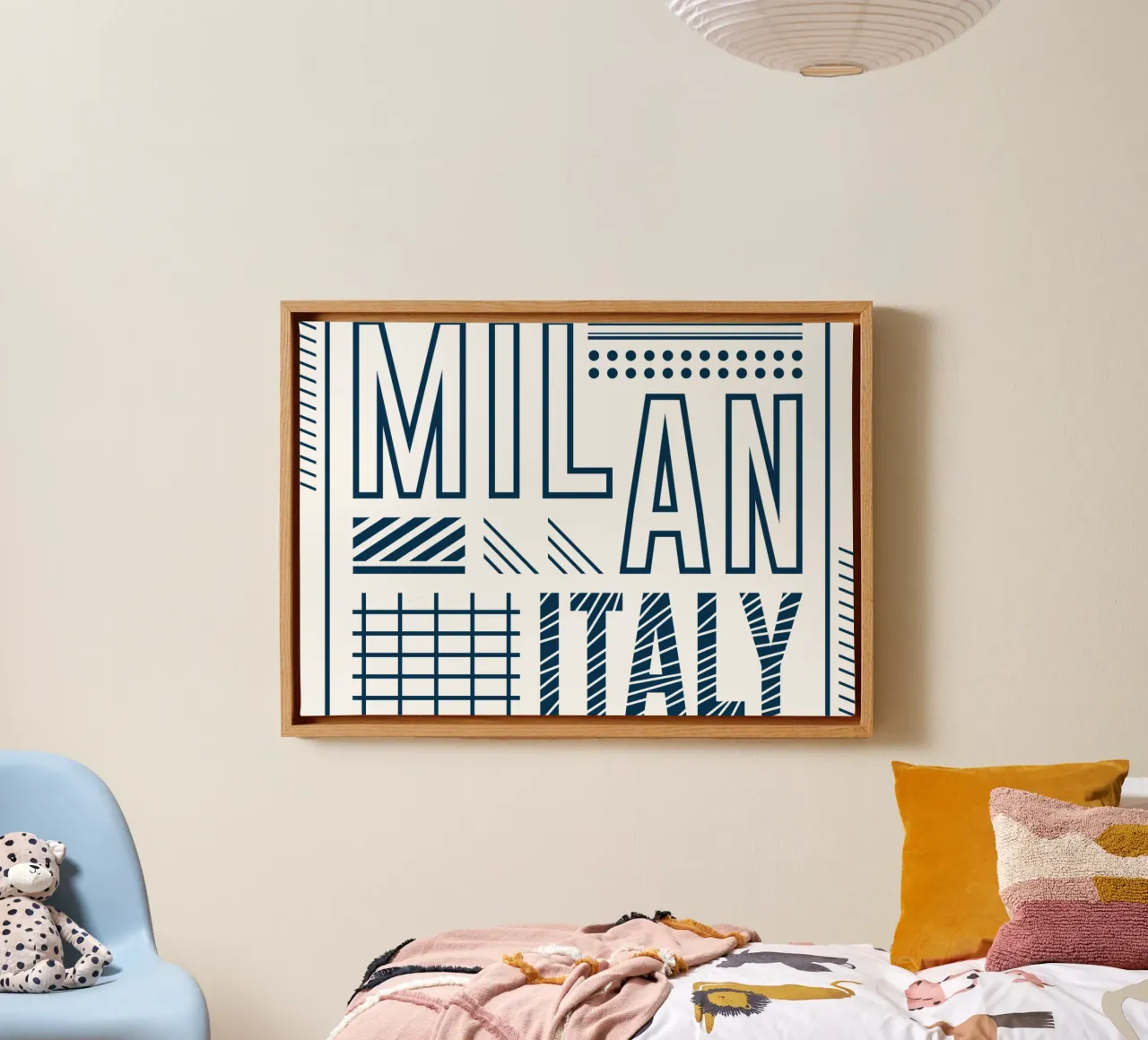 Milaan-Italiaans klassiek kunstontwerp canvas met Baklijst van rivariahill