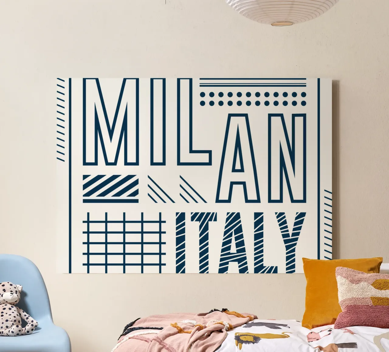 Milaan-Italiaans klassiek kunstontwerp canvas met Baklijst van rivariahill