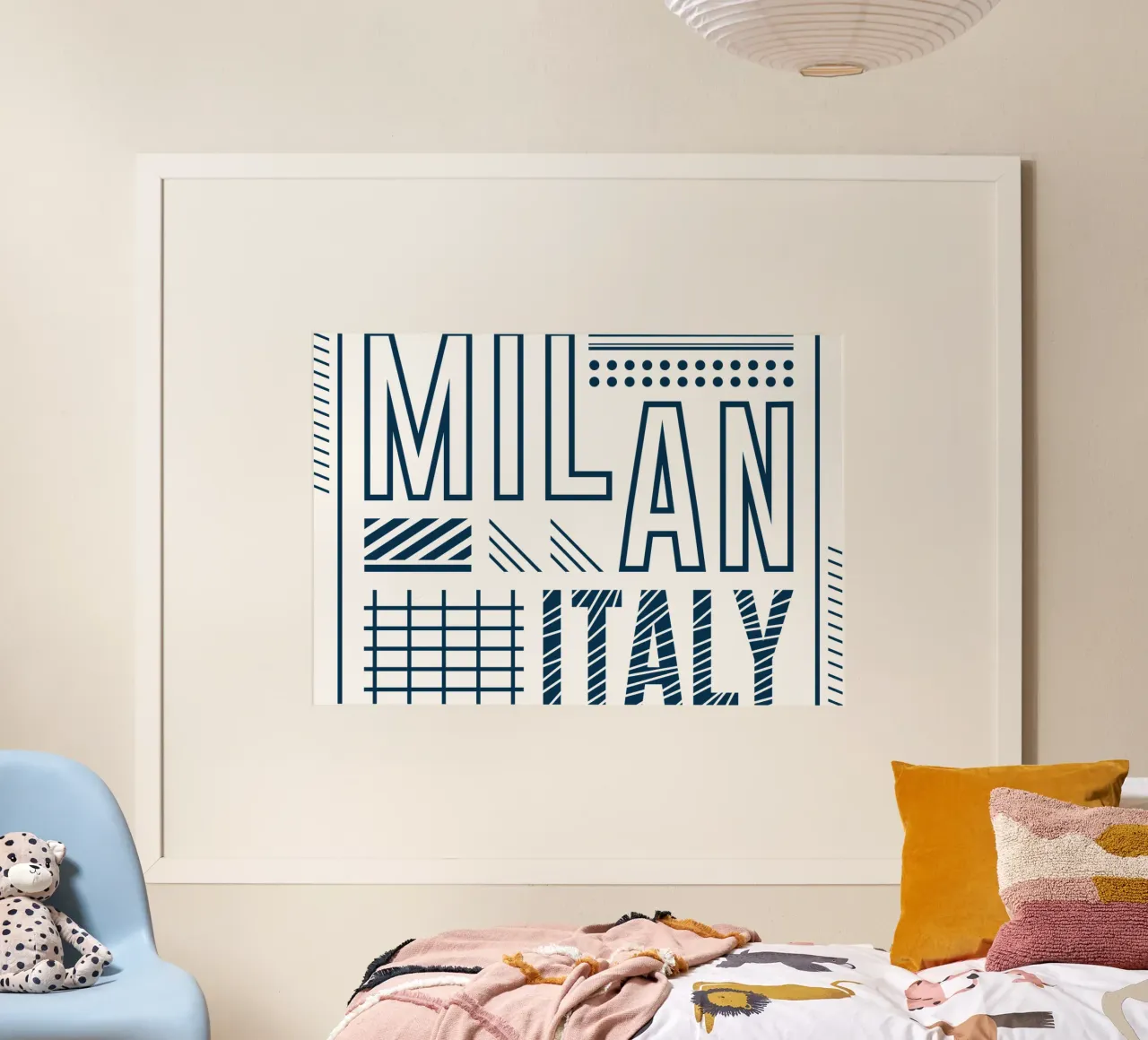 Milaan-Italiaans klassiek kunstontwerp poster van rivariahill