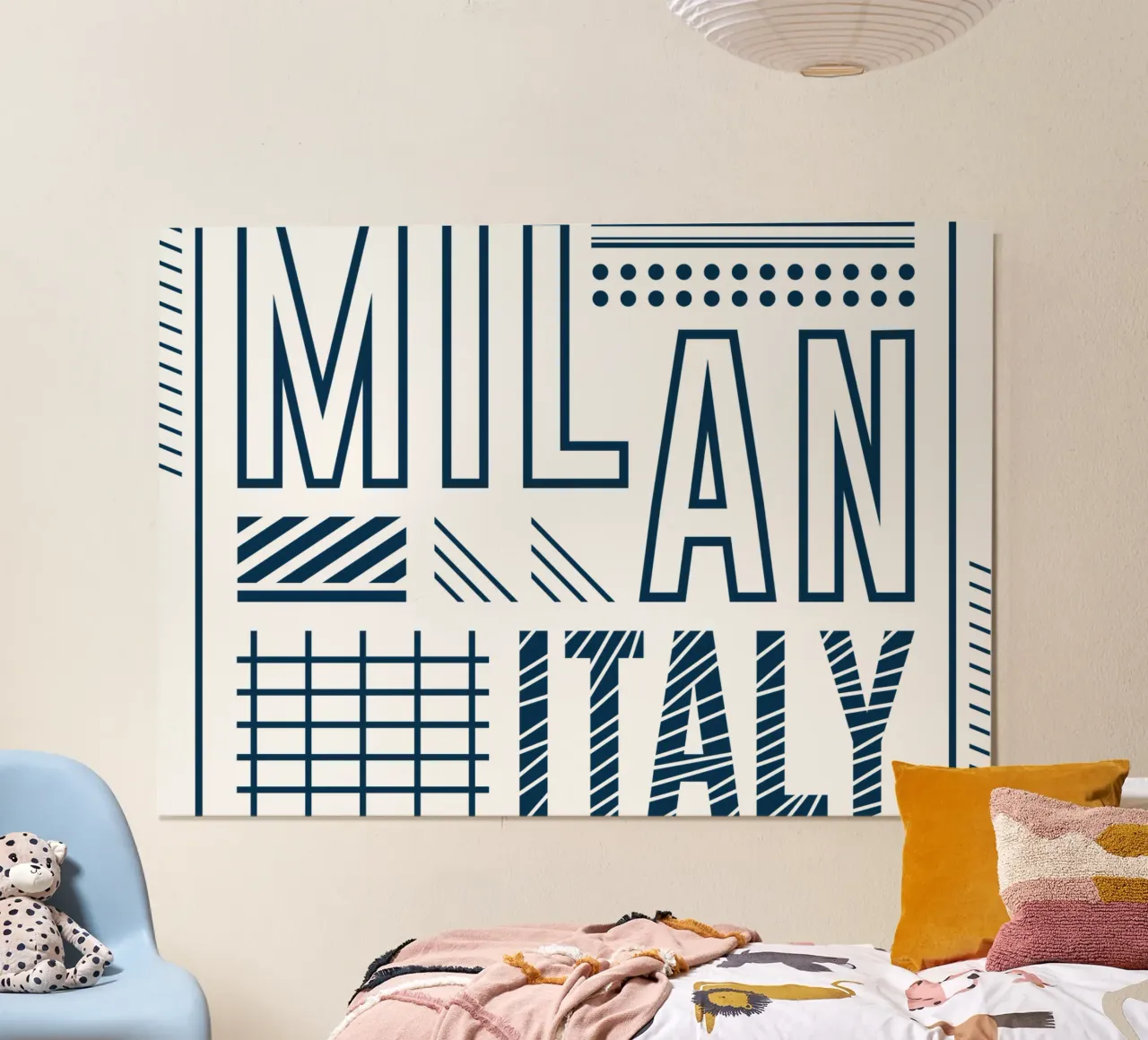 Milaan-Italiaans klassiek kunstontwerp poster van rivariahill