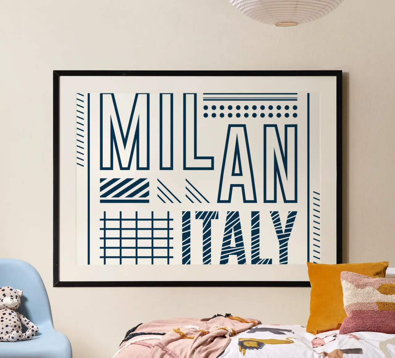 Milaan-Italiaans klassiek kunstontwerp poster van rivariahill