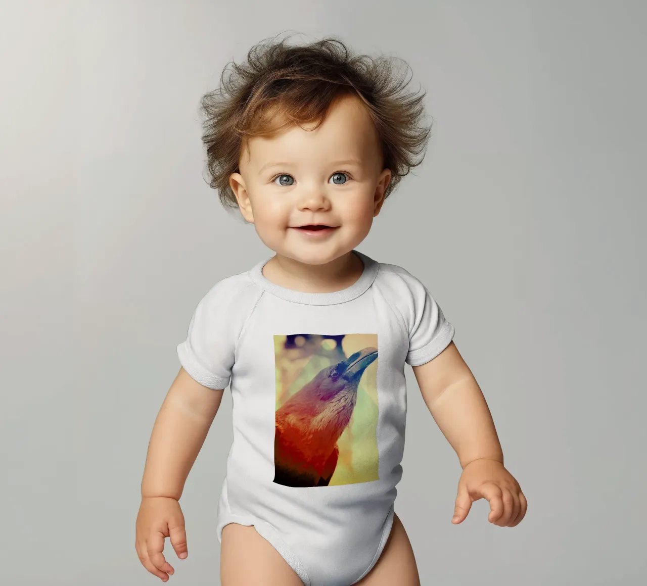 Crow Kurzarm Babybody von Victorsbeard