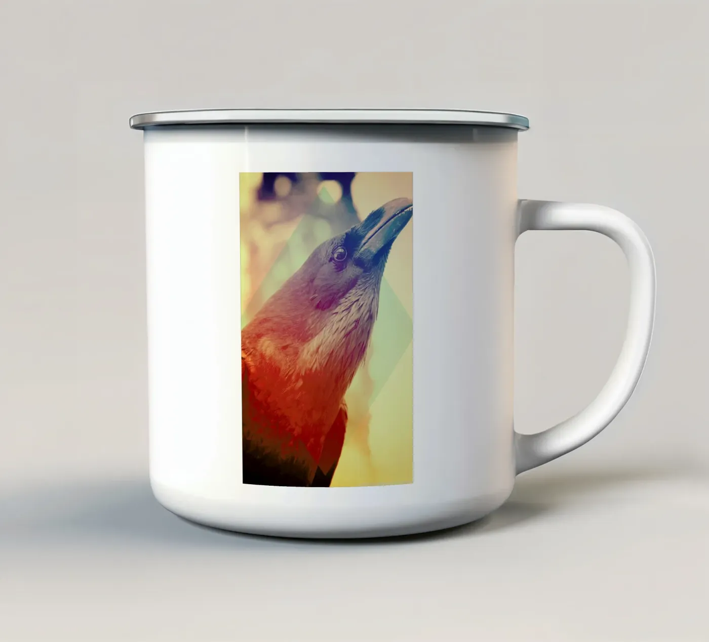 Crow enamel mug by Victorsbeard