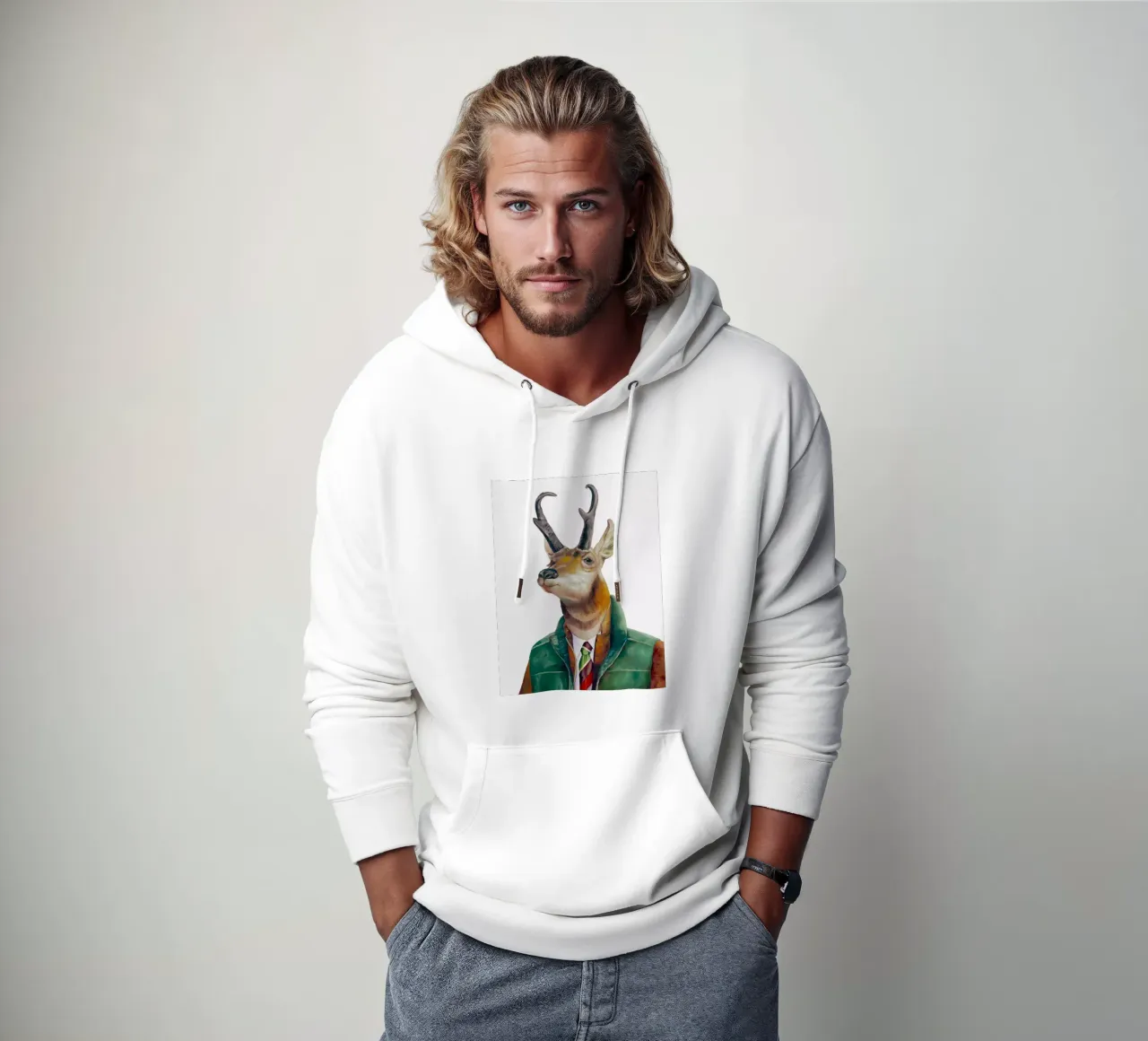Cervo Pronghorn felpa con cappuccio da Animal Crew