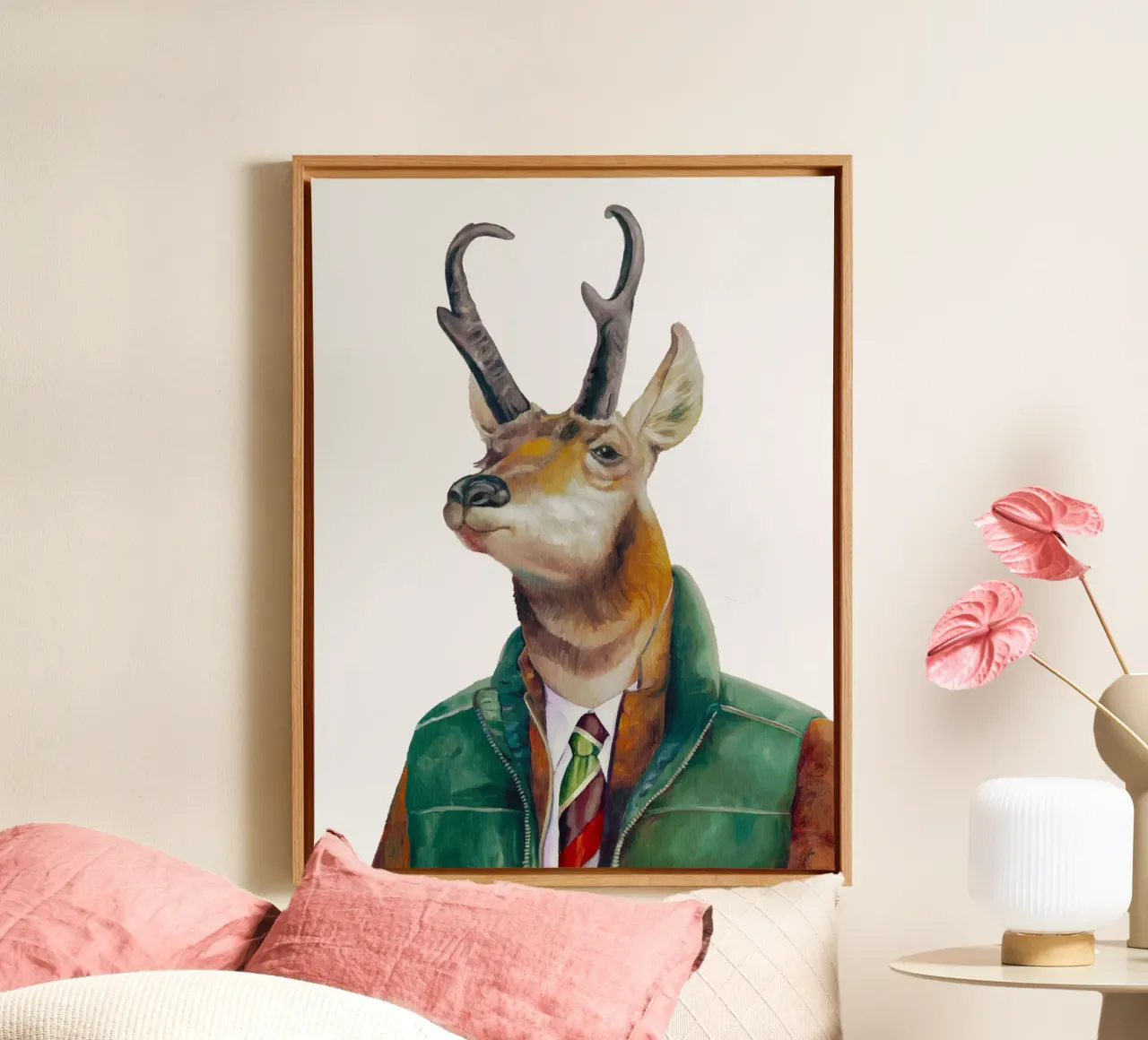 Cervo Pronghorn tela con Cornice a cassetta da Animal Crew