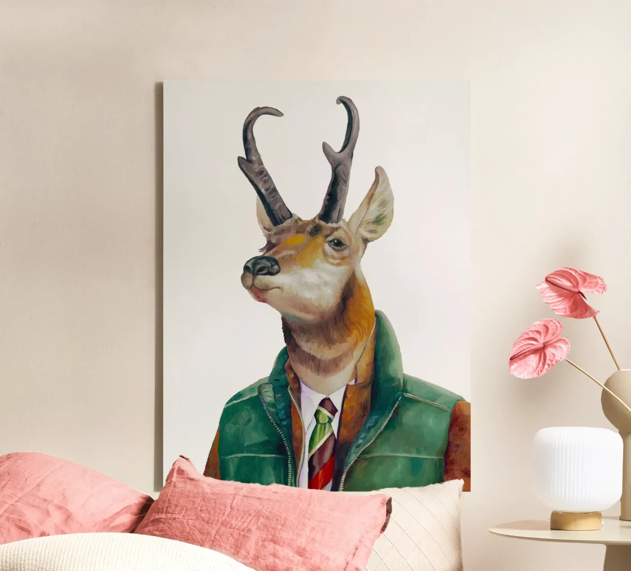 Cervo Pronghorn tela con Cornice a cassetta da Animal Crew