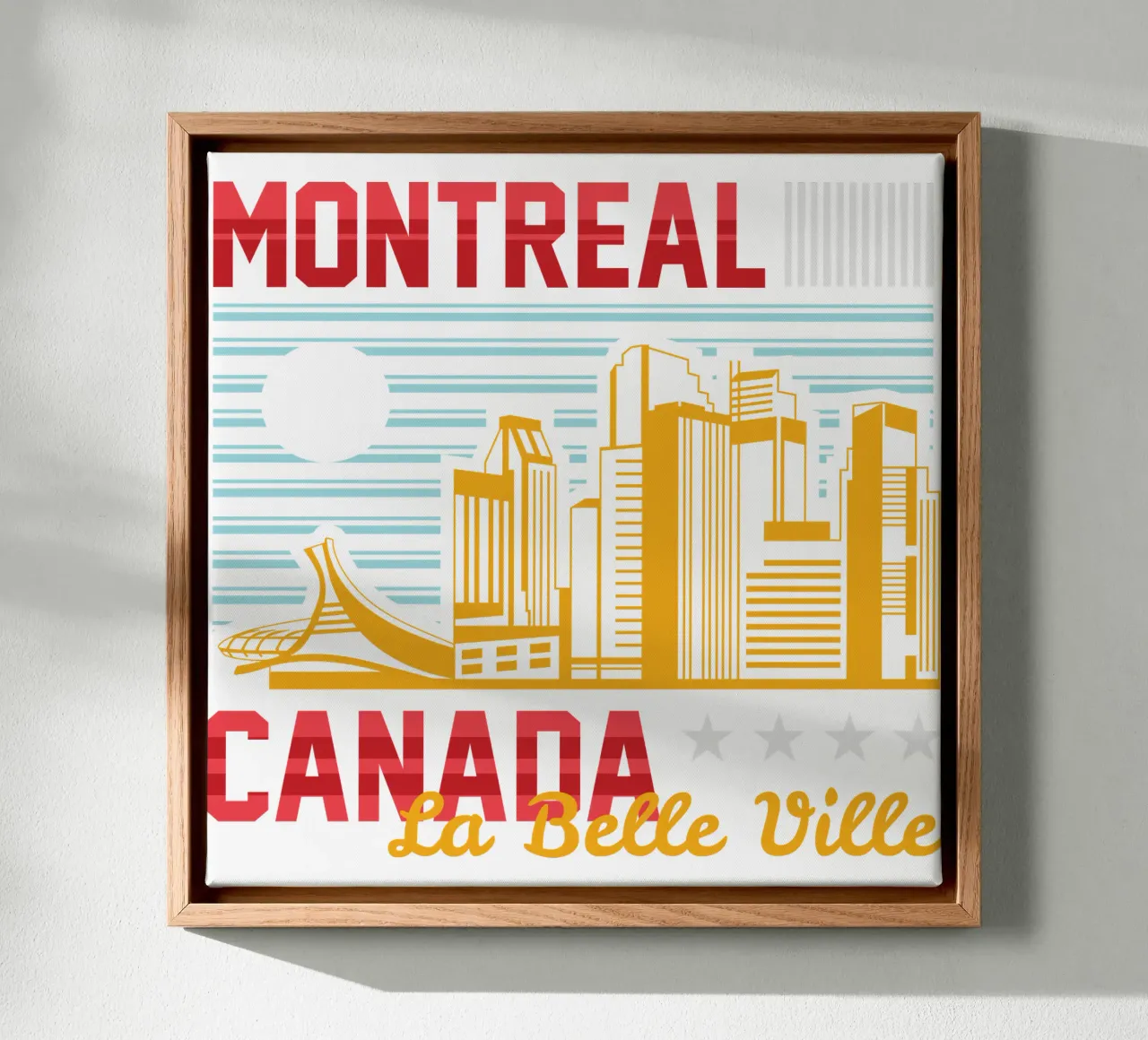 Montreal-Canada La Belle Ville klassiek kunstontwerp canvas met Baklijst van rivariahill