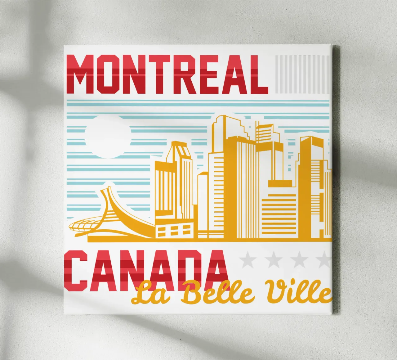 Montreal-Canada La Belle Ville klassiek kunstontwerp canvas met Baklijst van rivariahill