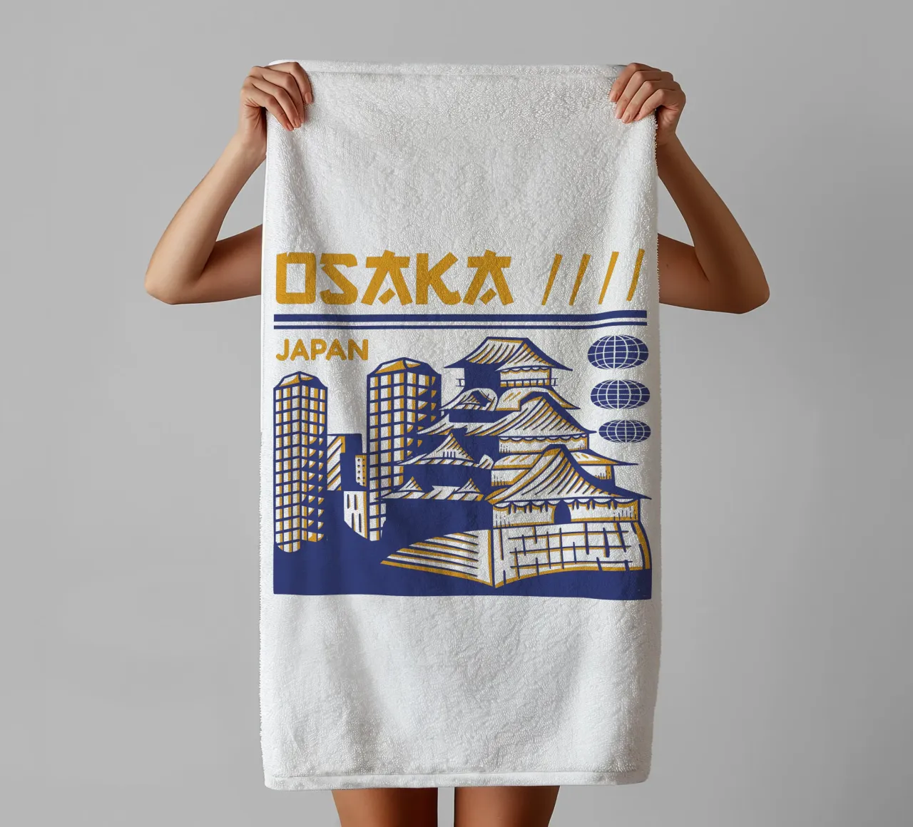 Osaka-Giappone design classico asciugamano da bagno da rivariahill