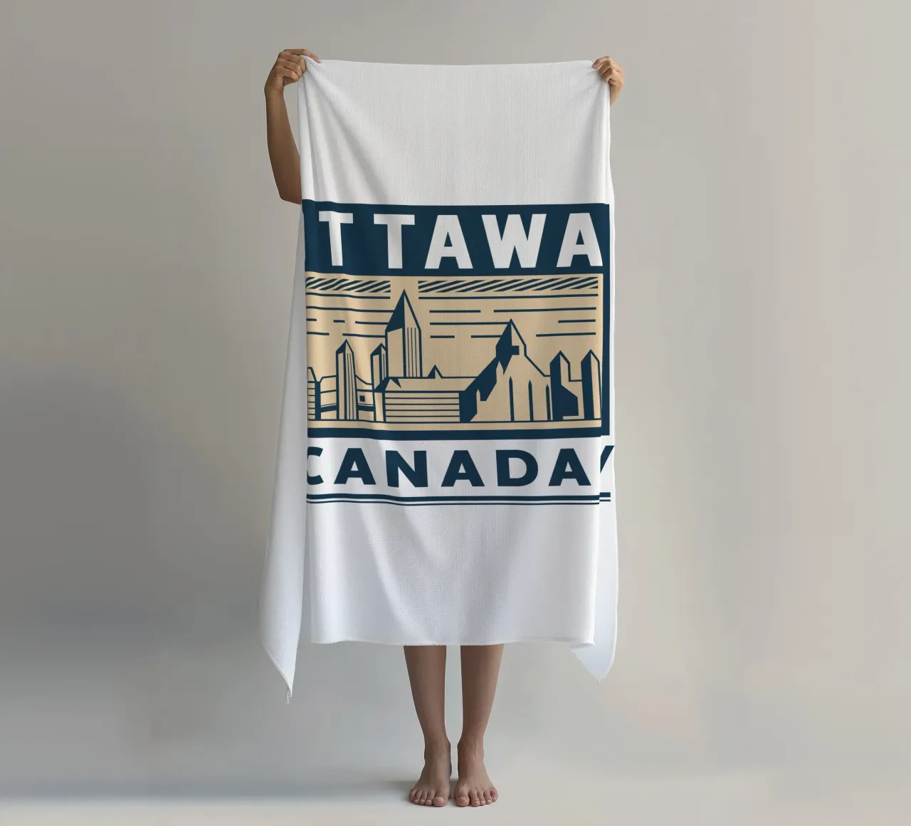 Ottawa-canada klassiek kunstontwerp strandhanddoek van rivariahill
