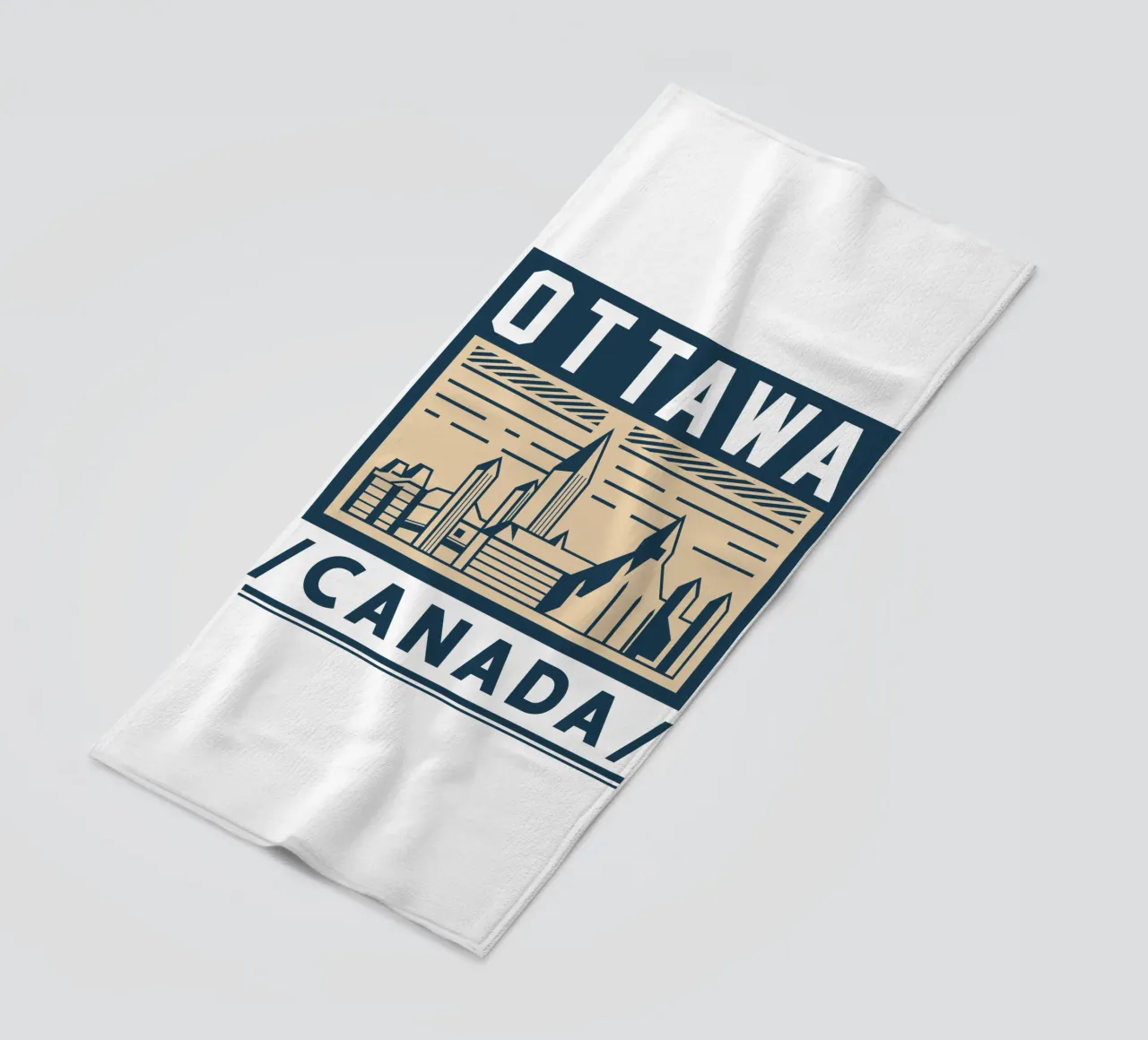 Ottawa-canada klassiek kunstontwerp strandhanddoek van rivariahill