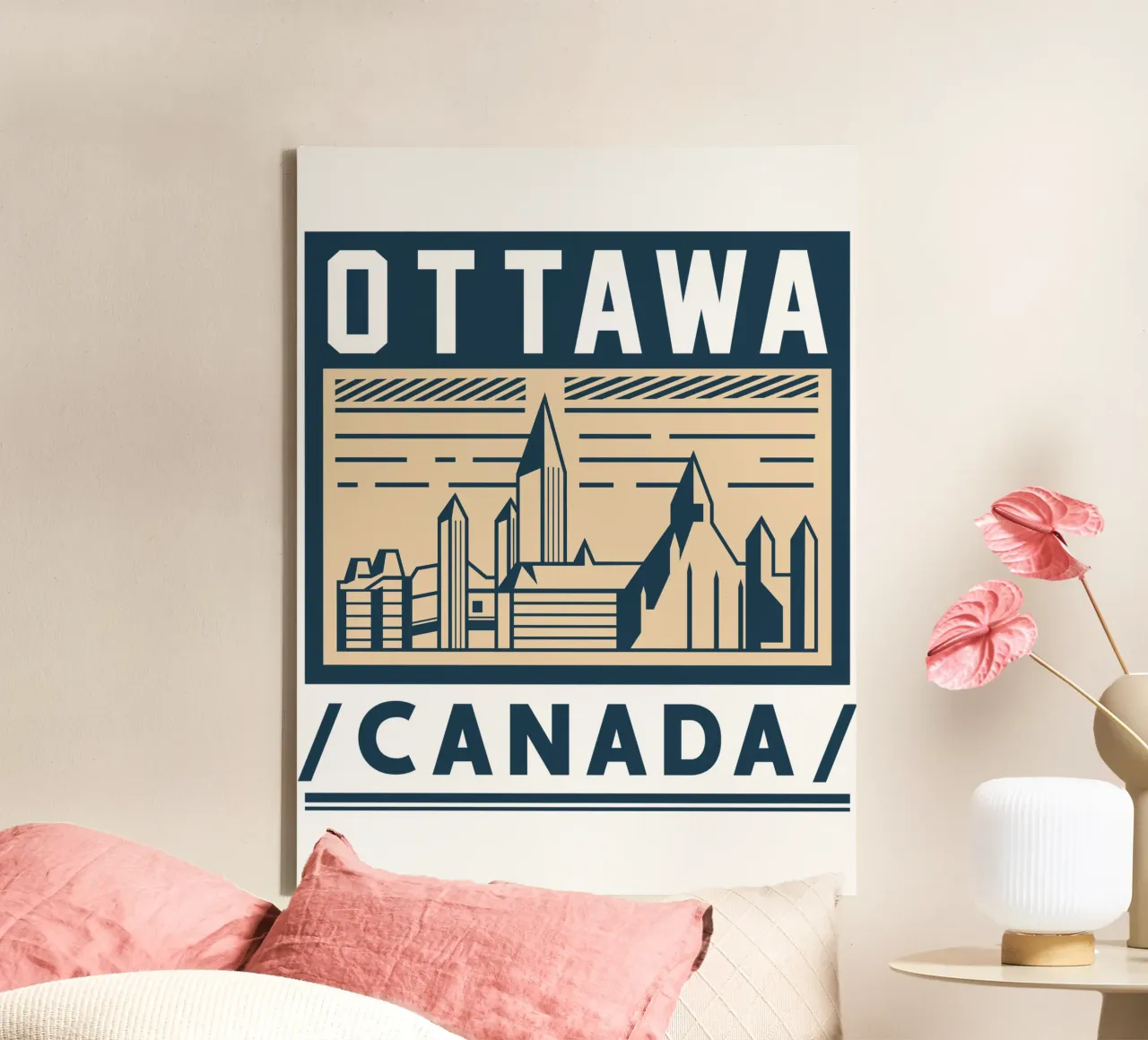 Ottawa-canada klassiek kunstontwerp canvas van rivariahill