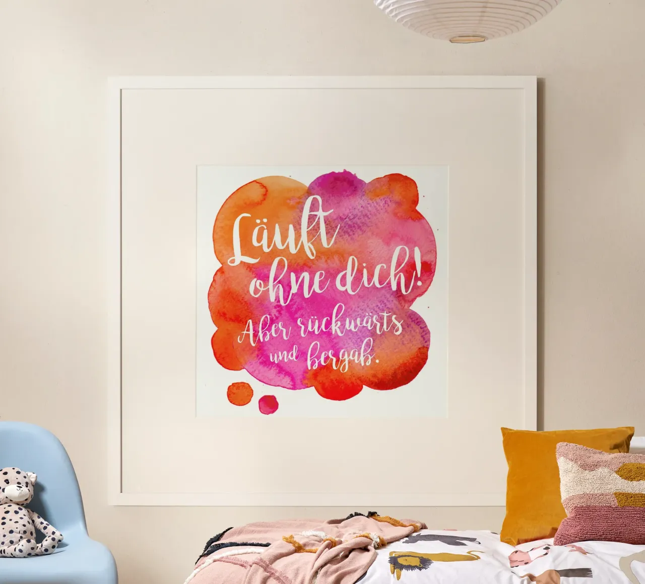 Läuft ohne dich poster con telaio in alluminio da UN-TYPISCH
