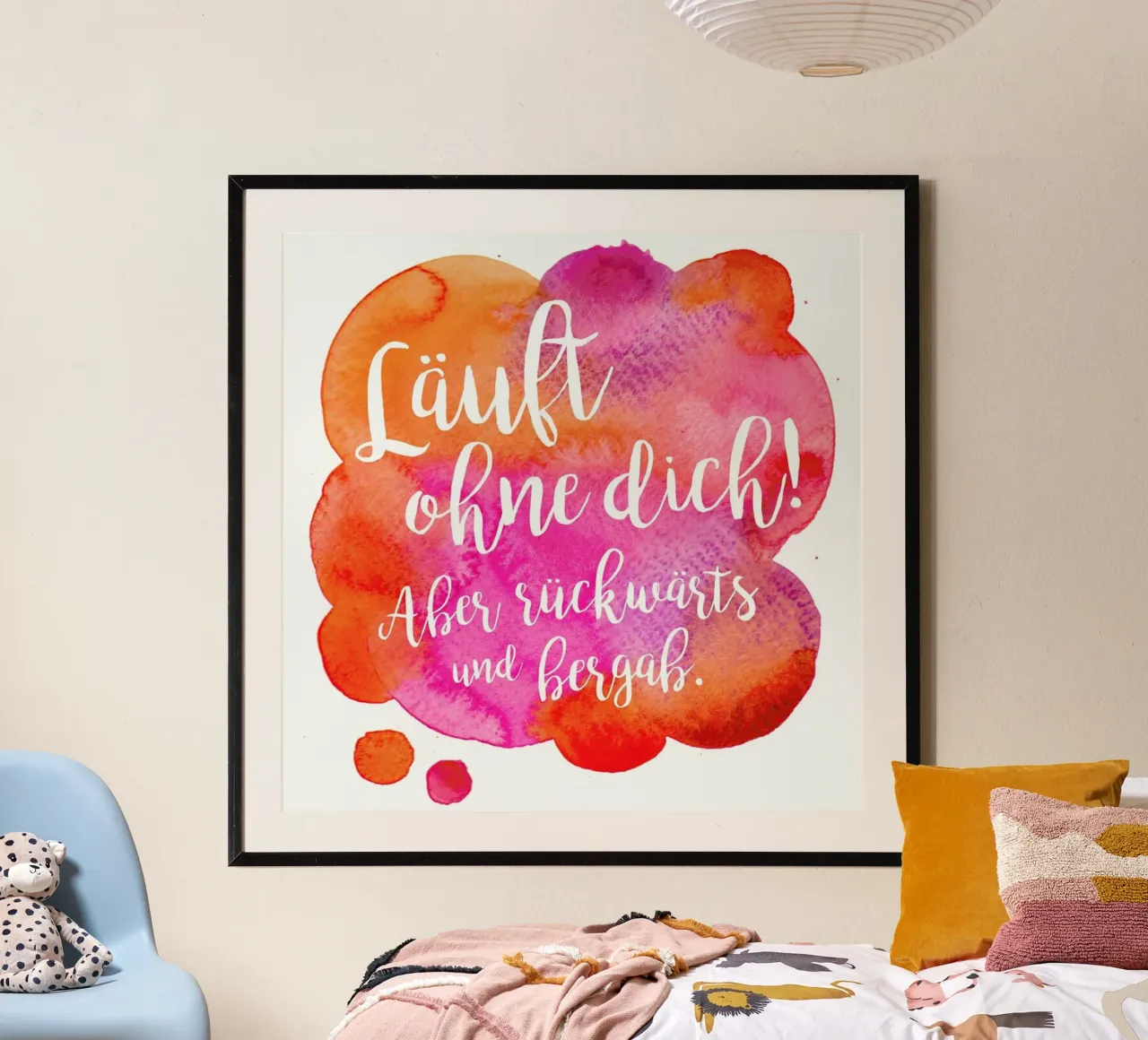 Läuft ohne dich poster con telaio in alluminio da UN-TYPISCH