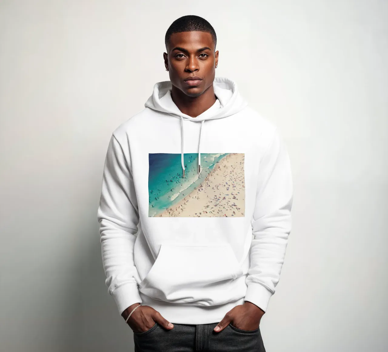 Beach Fun felpa con cappuccio da Ingrid Beddoes