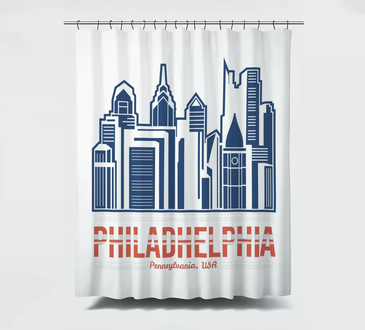 Philadhelphia-Pennsylvania USA design artistico classico tenda da doccia da rivariahill