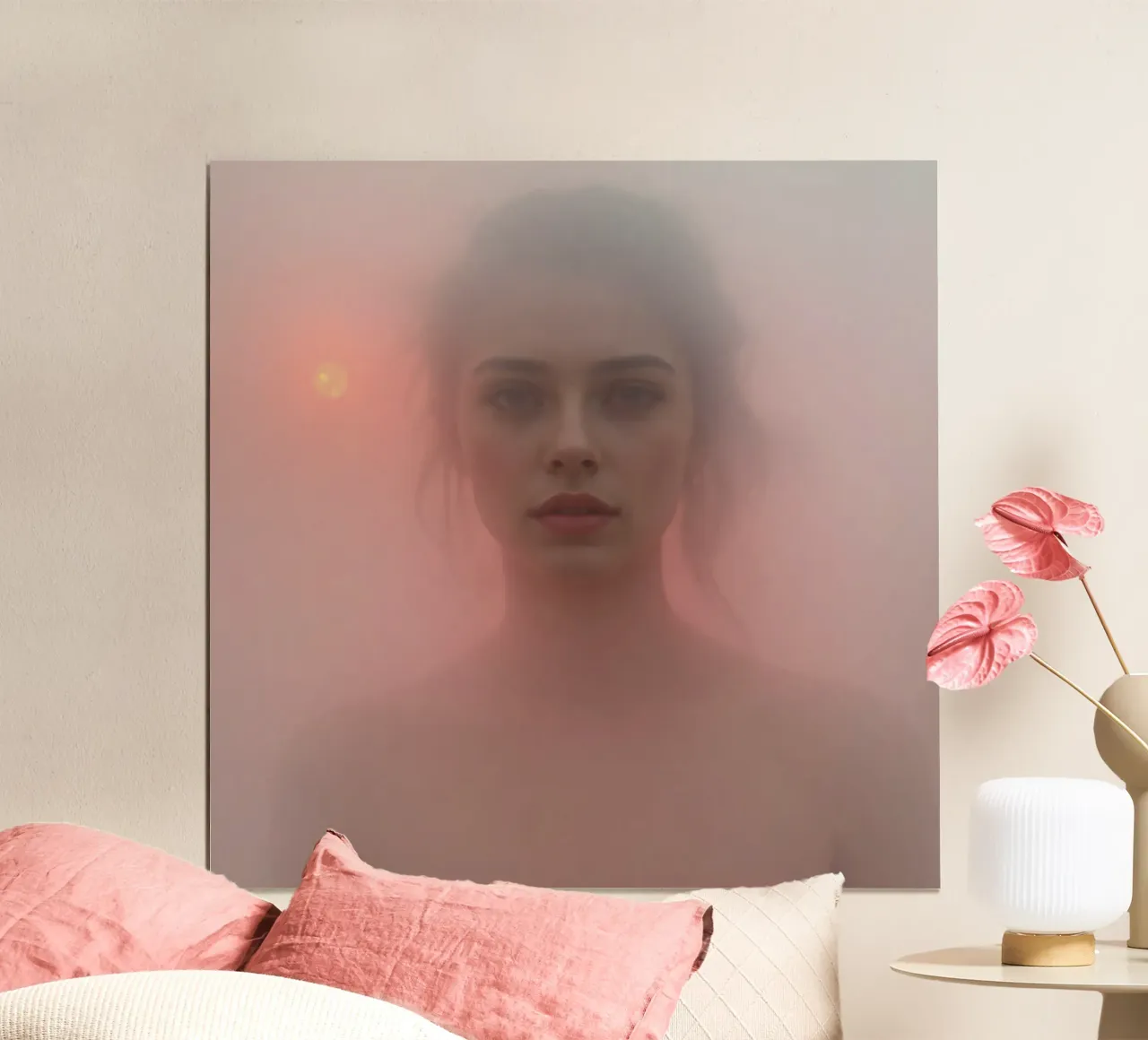 Ritratto etereo di una donna circondata dalla nebbia carta hahnemühle da DesignDoodle