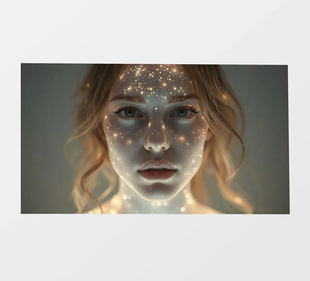 Un ritratto di donna con una proiezione di luce stellare su di lei pellicola backlit da DesignDoodle