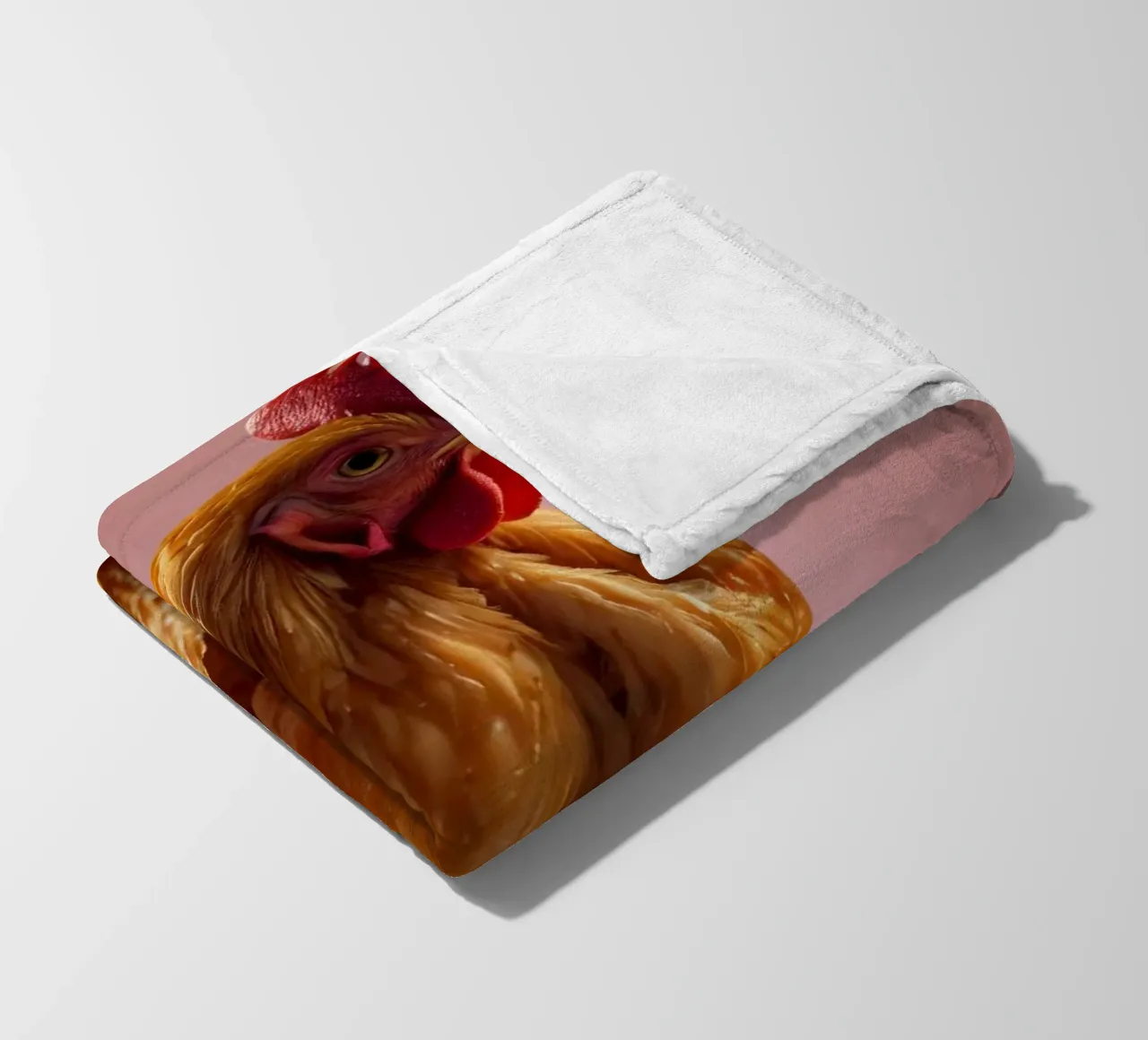 Ein goldenes, gebratenes Hähnchen, das auf knusprigen Nuggets thront, umgibt Fleecedecke von DesignDoodle