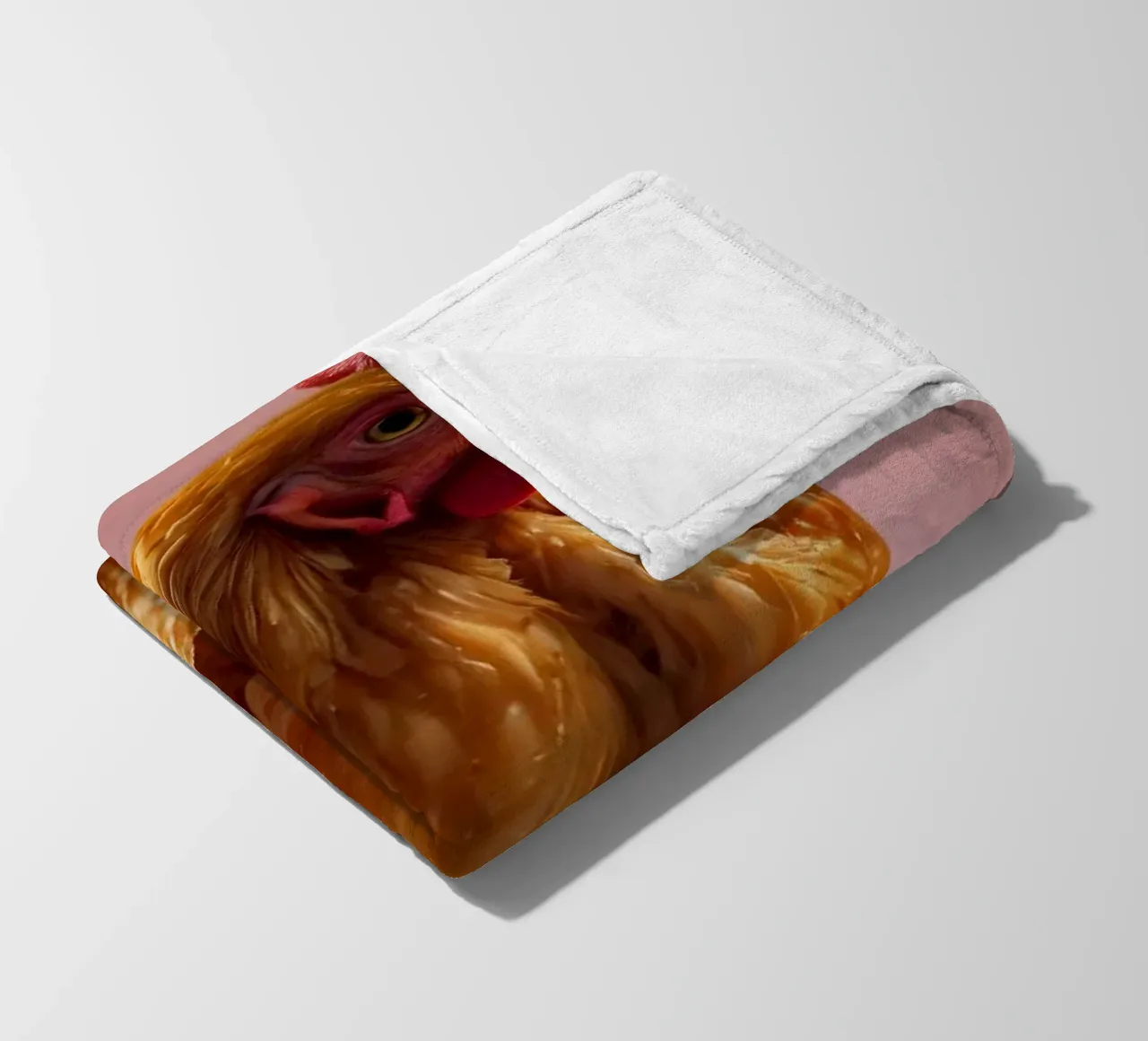 Ein goldenes, gebratenes Hähnchen, das auf knusprigen Nuggets thront, umgibt Fleecedecke von DesignDoodle