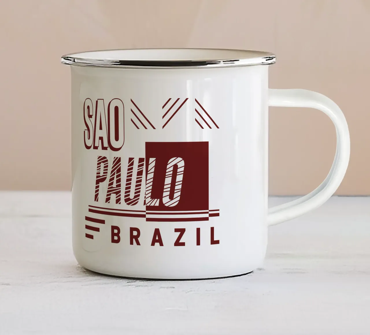 Saopaolo Brasile design classico tazza in smalto da rivariahill