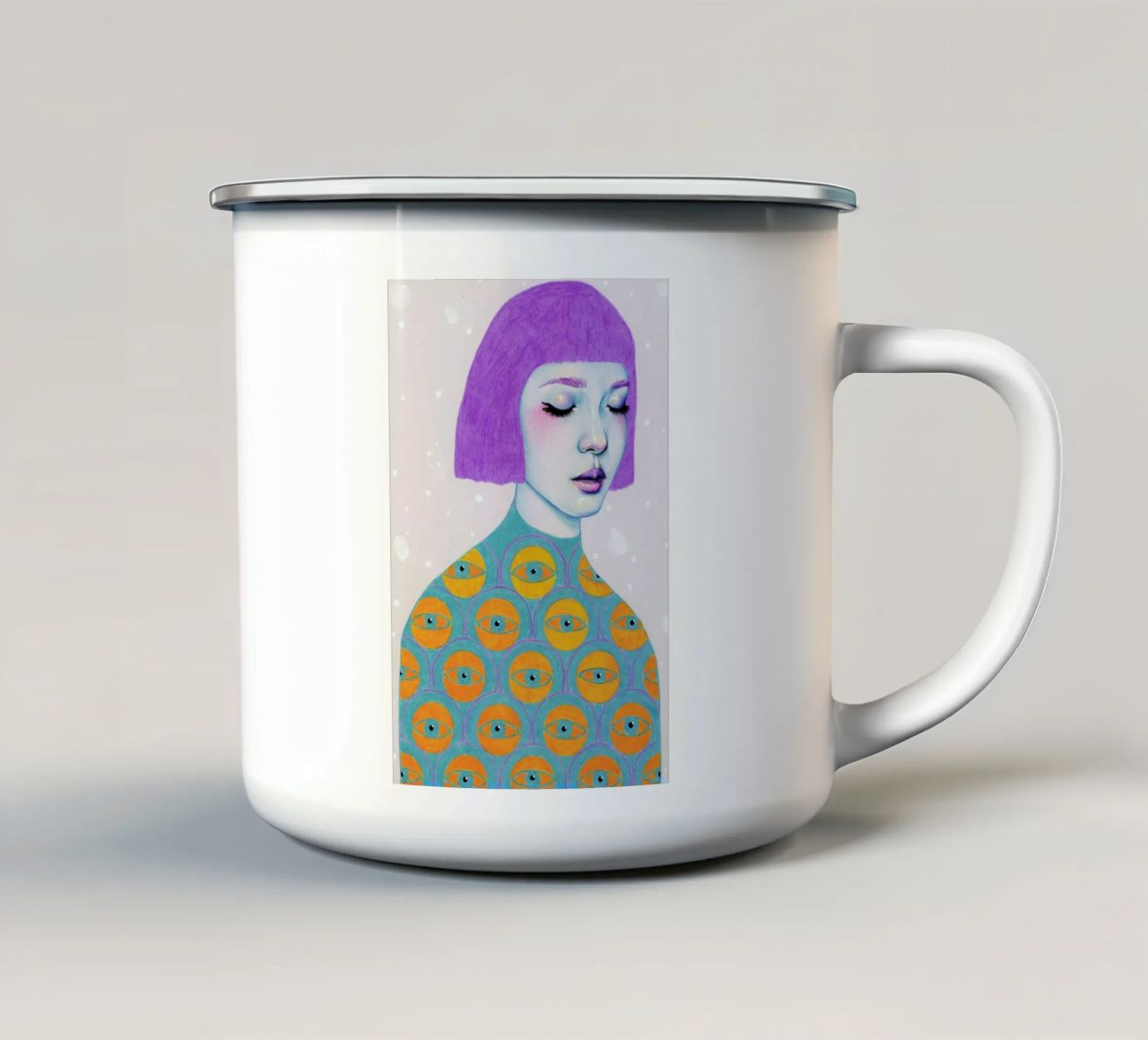 The Observer tazza in smalto da Natalie Foss