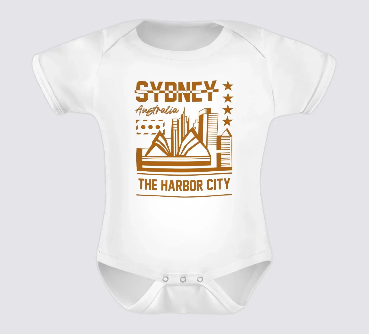 Sydney Australia classic art design short-sleeve baby romper by rivariahill