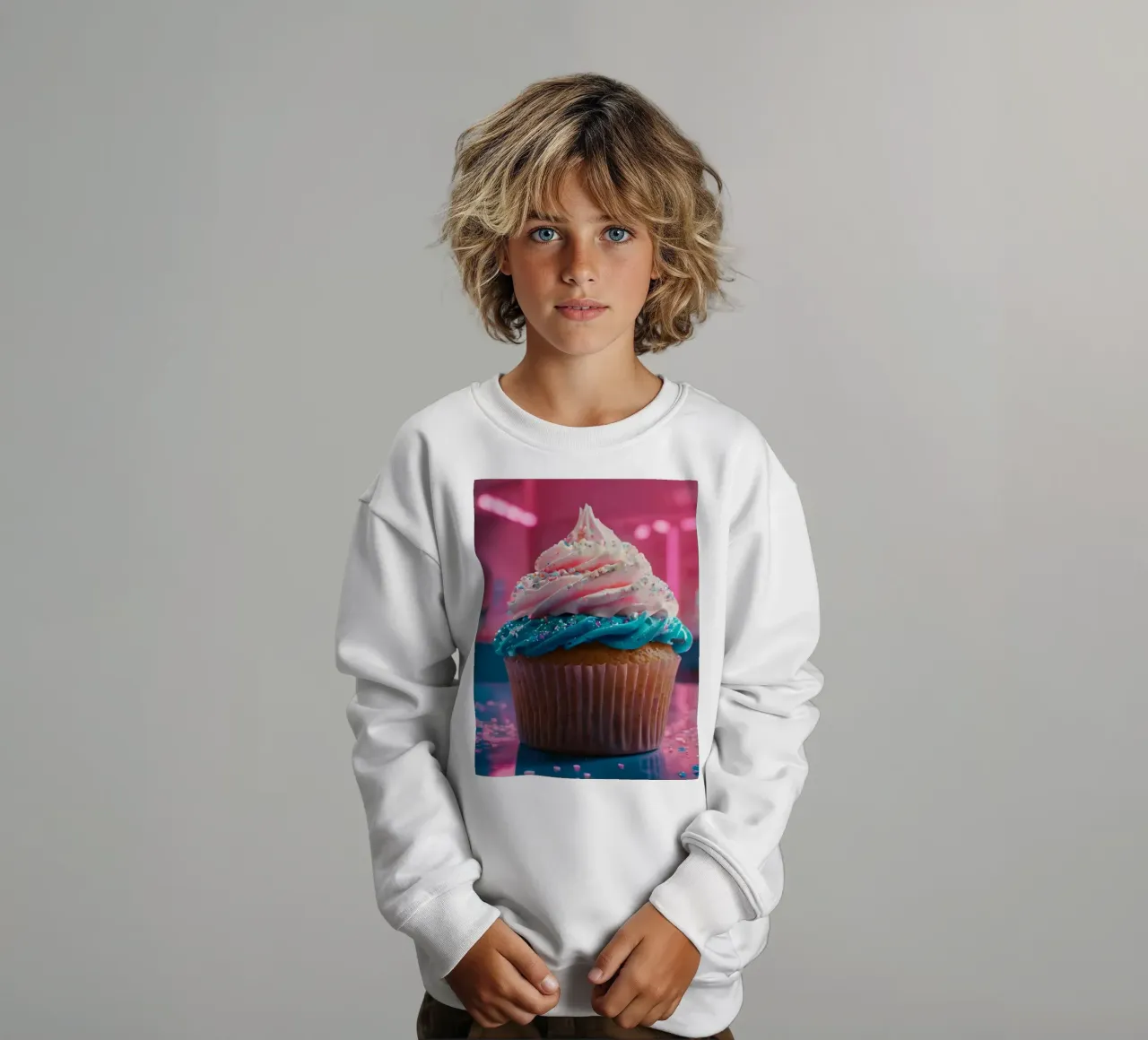 cupcake colorati con vortici di glassa e zuccherini felpa bambino da DesignDoodle