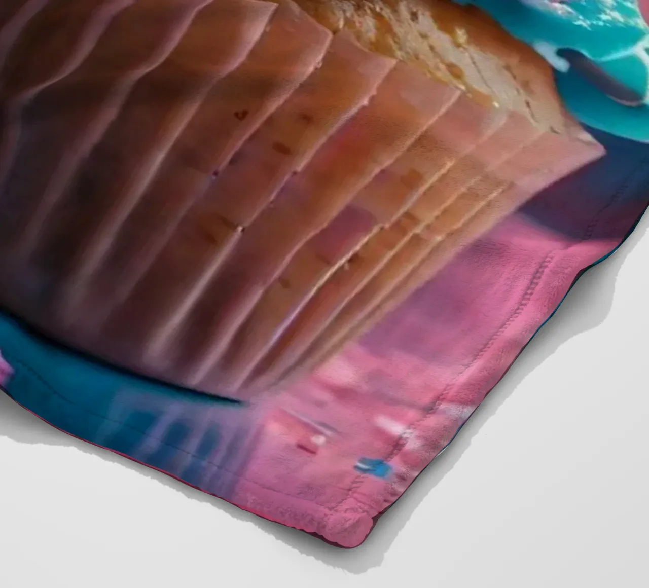 cupcake colorati con vortici di glassa e zuccherini coperta in pile da DesignDoodle