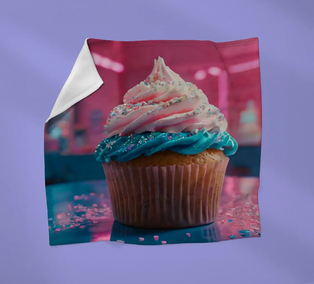 cupcake colorati con vortici di glassa e zuccherini coperta in pile da DesignDoodle
