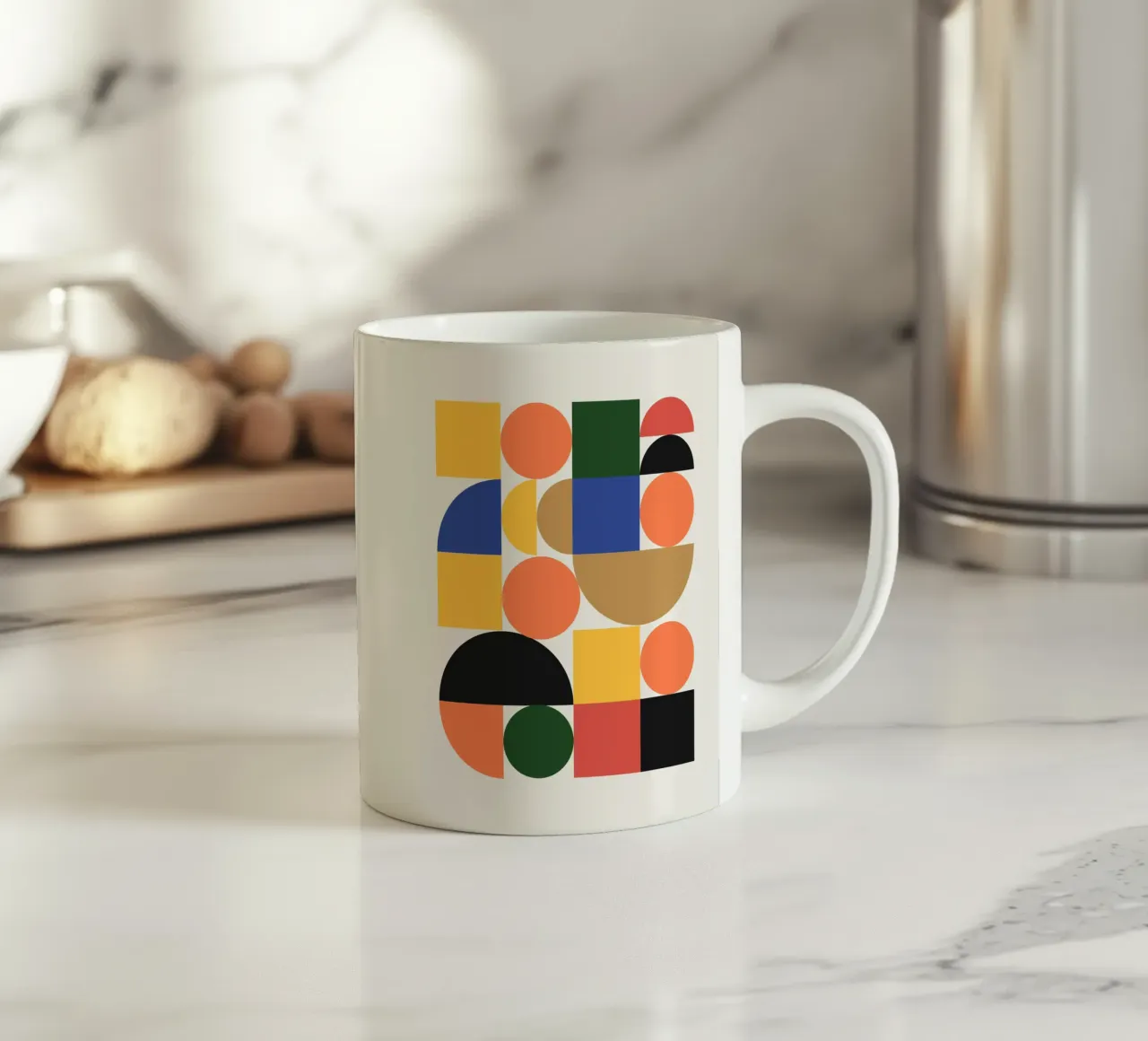 Astratto Boho metà secolo Pattern 25 tazza in ceramica da Paigaam Studio